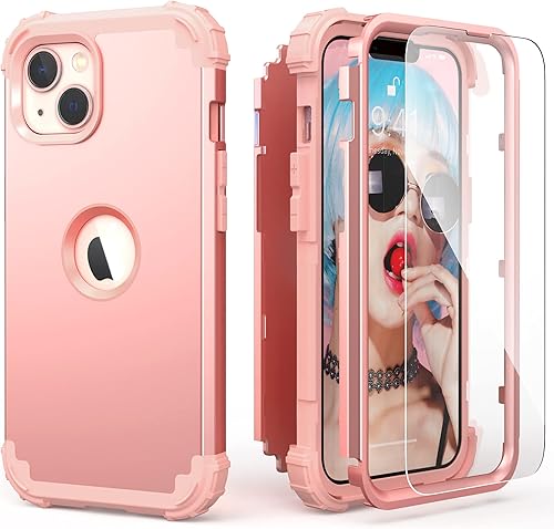 IDweel Funda para iPhone 15 Plus con protector de pantalla, iPhone 15 Plus oro rosa para mujer, 3 en 1, a prueba de golpes, ajuste delgado, hĂbrida, IDweel Funda para iPhone 15 Plus con protector de pantalla, iPhone 15 Plus oro rosa para mujer, 3 en 1, a prueba de golpes, ajuste delgado, hĂbrida,