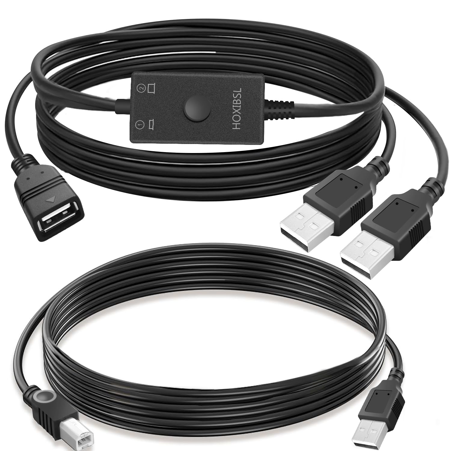 Amazon.com: HOXIBSL USB Printer Cable Splitter 1 in 2 Out,Printers ...