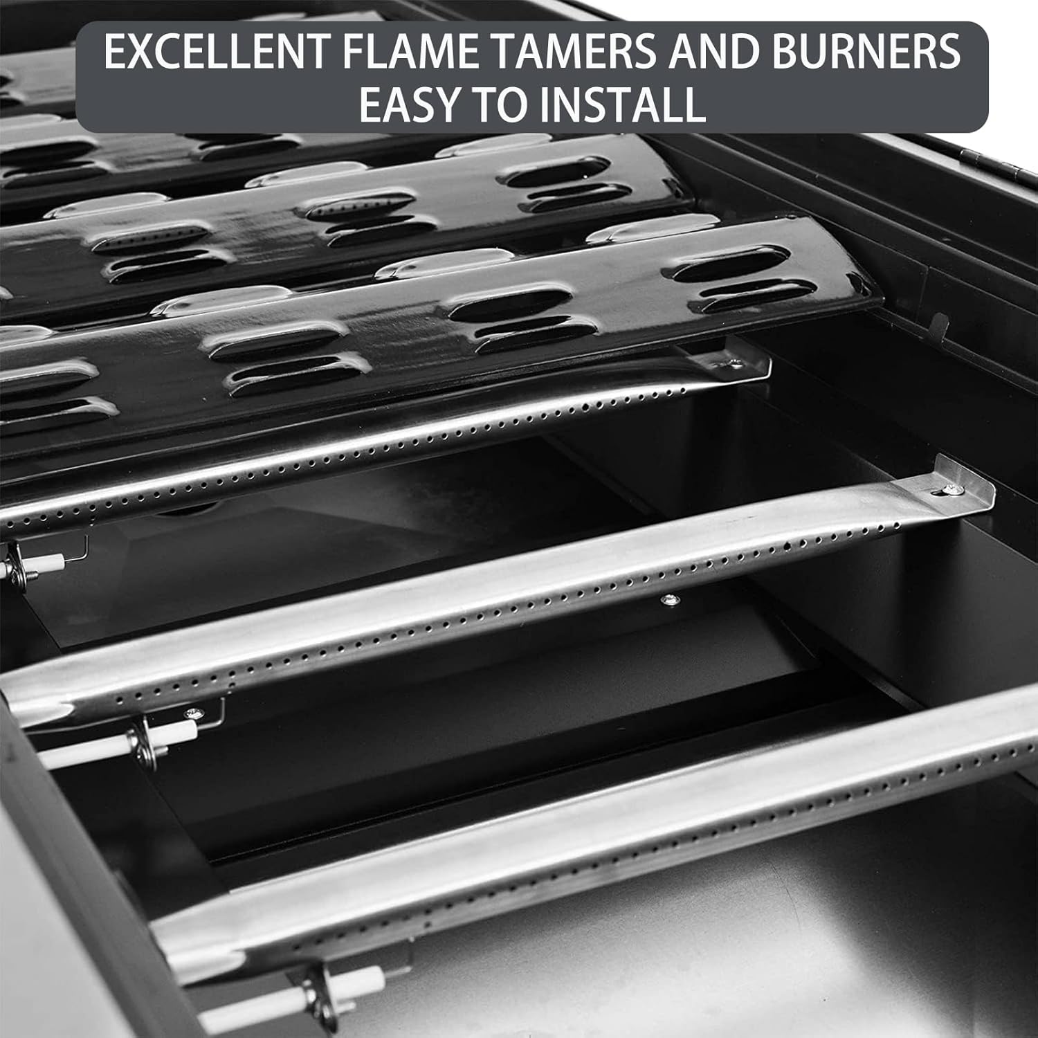 FSOGBG3005 Flame Tamers 3 Burner Grill Replacement Parts for Outdoor Gourmet Grill Parts FSODBG1204 FSODBG1205 FSODBG1200 FSOGBG3002 16201 Burner Tube 96131 Heat Shield Plates Grill Accessories
