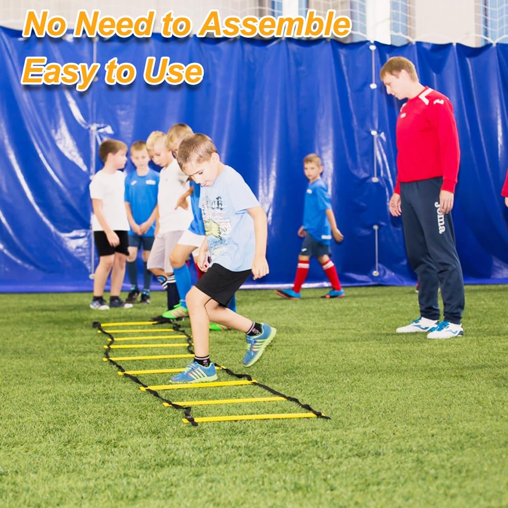Frevoitna Drabina koordynacyjna do piłki nożnej, drabina Speed Agility Training Kit Agility z drabinką i stożkiem