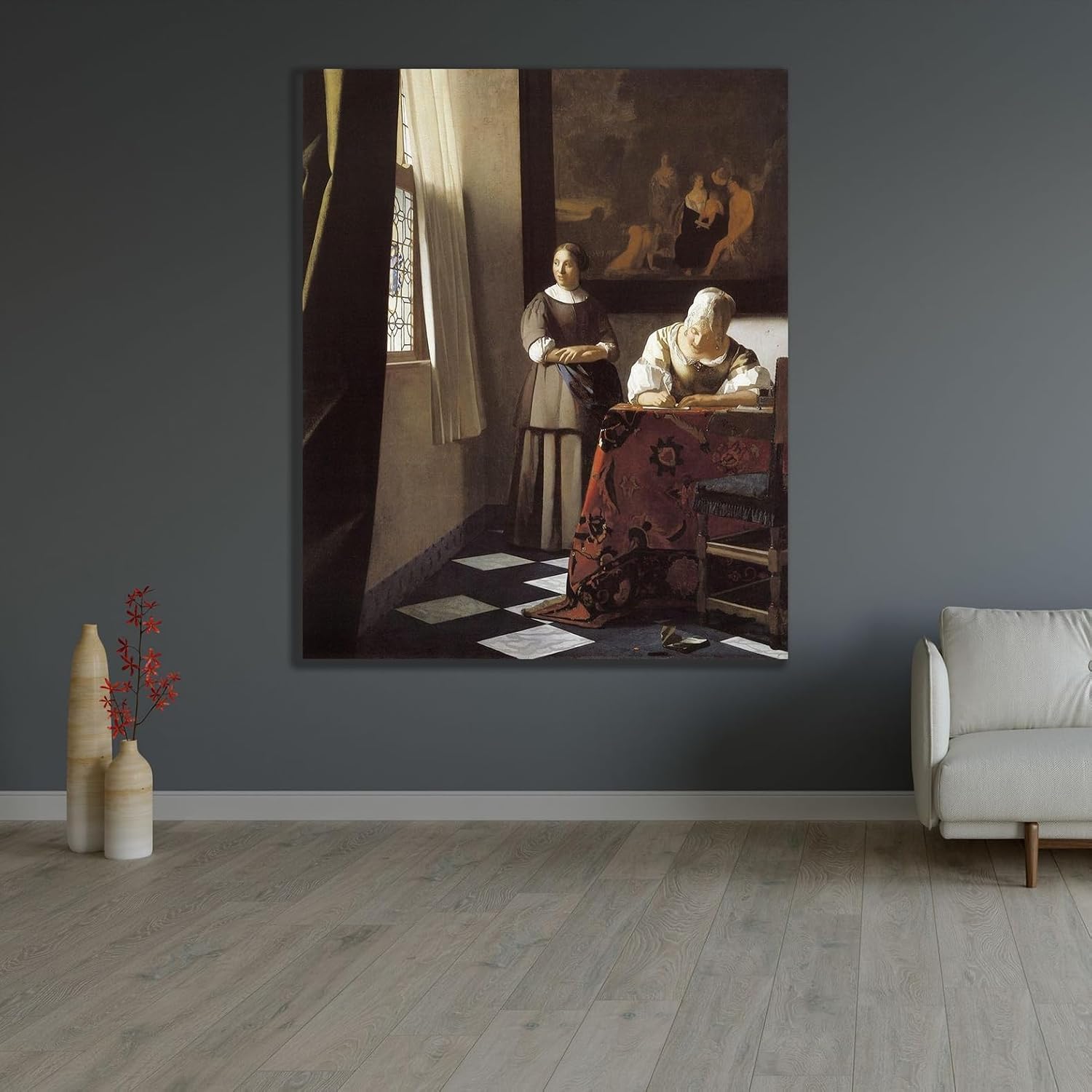 ArtDirect The Letter Unframed Art Print Giclee Poster by Vermeer, Johannes - Ready for Framing with Customization Sizes 8x10, 11x13, 16x20, 24x29, 36x44, and 48x58 Inches