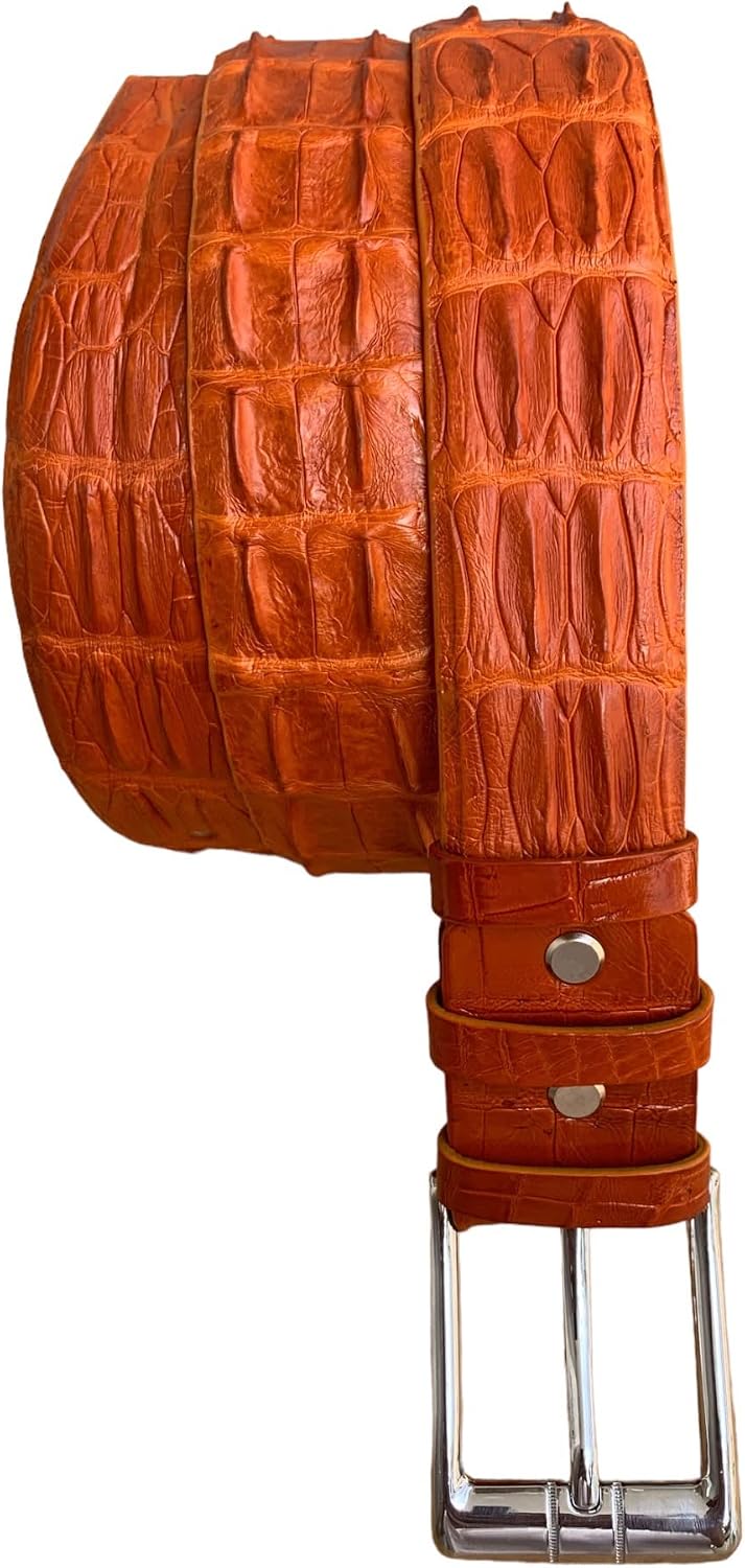Genuine Alligator leather hornback back bone belts buckle for men, real crocodile skin Men's belts, strap width 1.57"