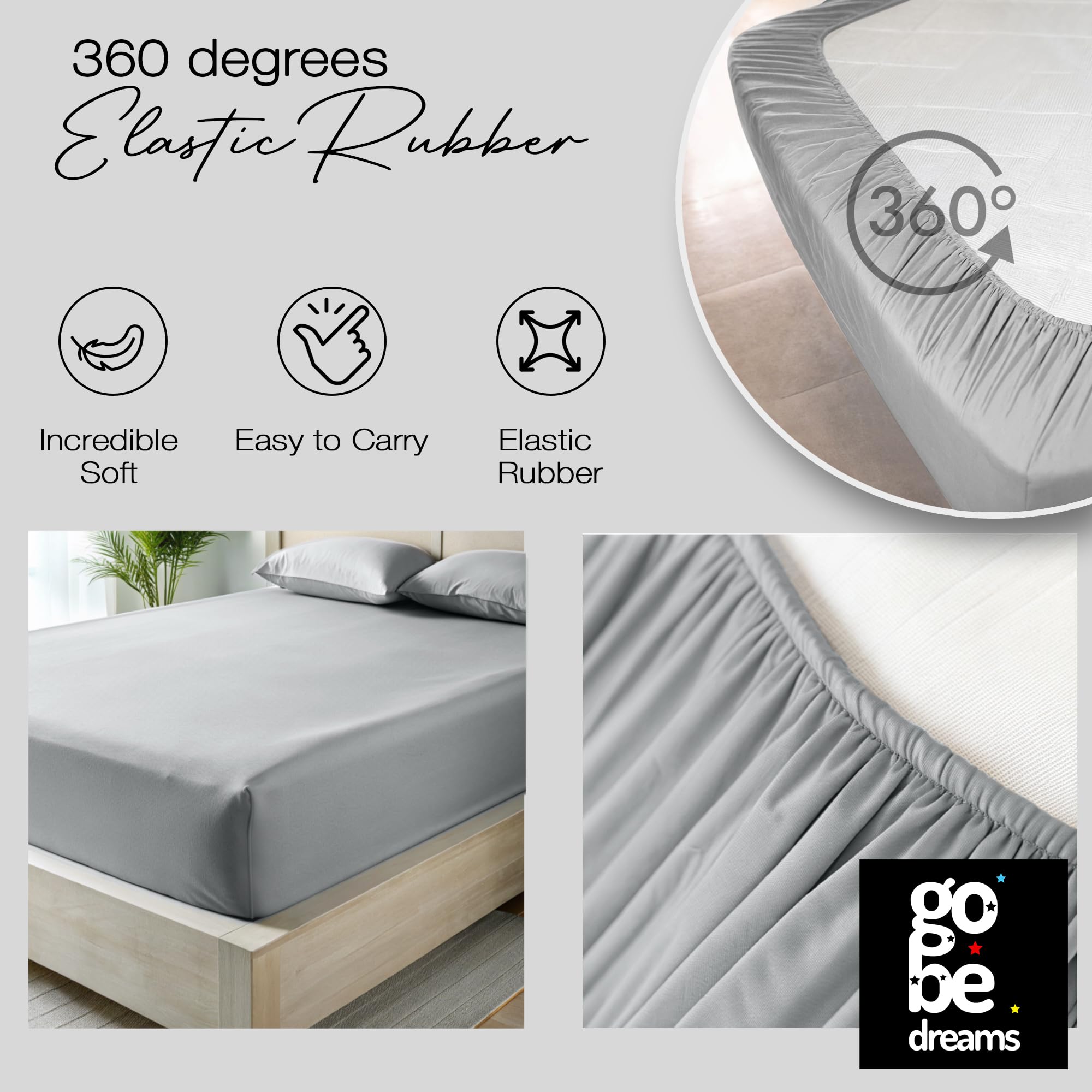 Whitney Home Textile 4-tlg. Bettlaken-Set – Extra Tiefe Taschen, Weich & Kühlend – Für Große Betten Bis 40 Cm Matratzenhöhe