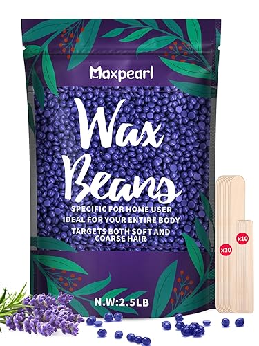 Miniatura 8 de Maxpearl - Perlas de cera dura para depilación, bolsa de recarga de 1.13 kg de cera dura para bikini brasileño, cara, cejas, axilas, brazos, pecho