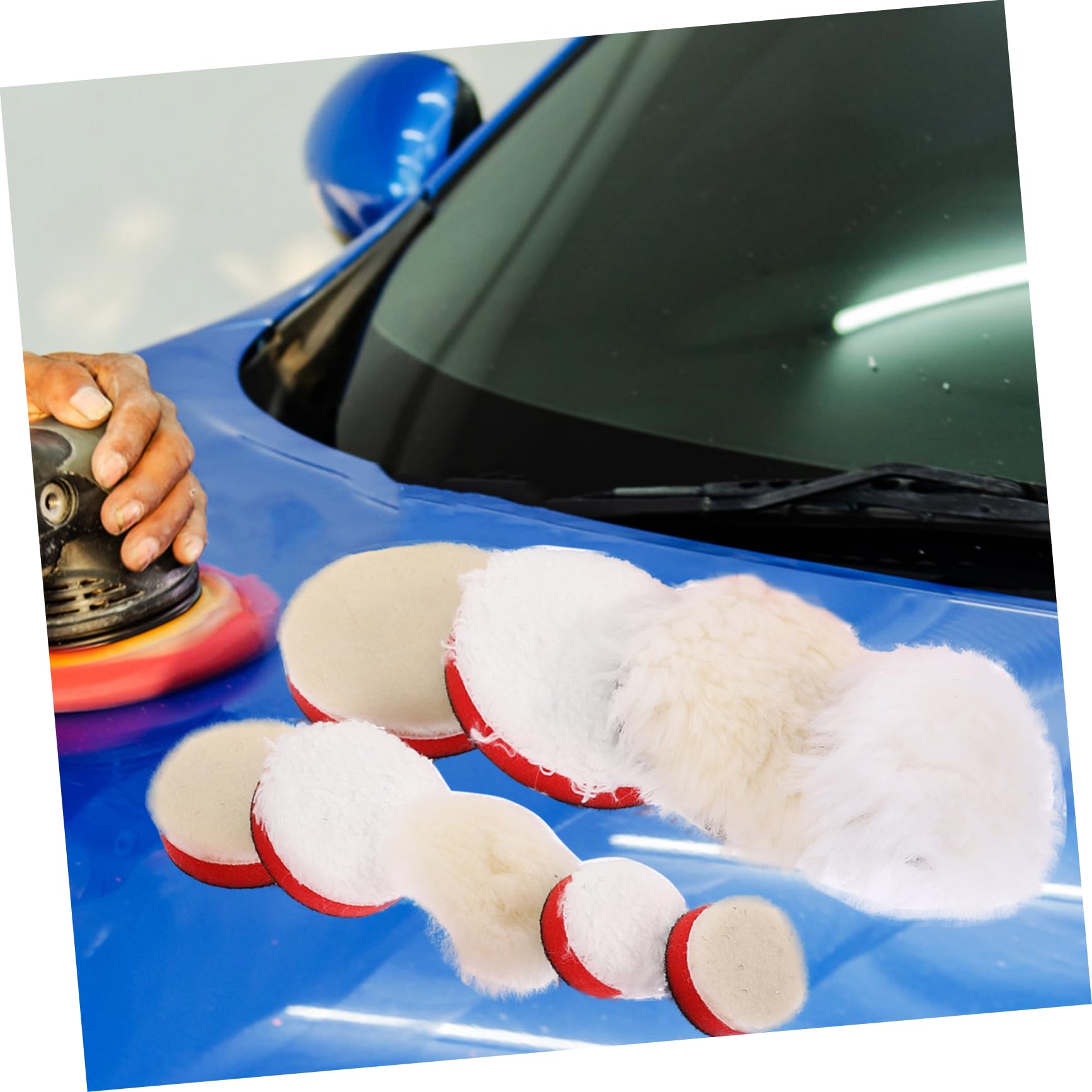 TOPBATHY Tampone Lucidante Per Trapano Di Accessori Per Lucidatura Auto Spugna Robusta Ceratura Piatta Autoadesiva e Ruote Per Pulizia e Cura Dei Mobili