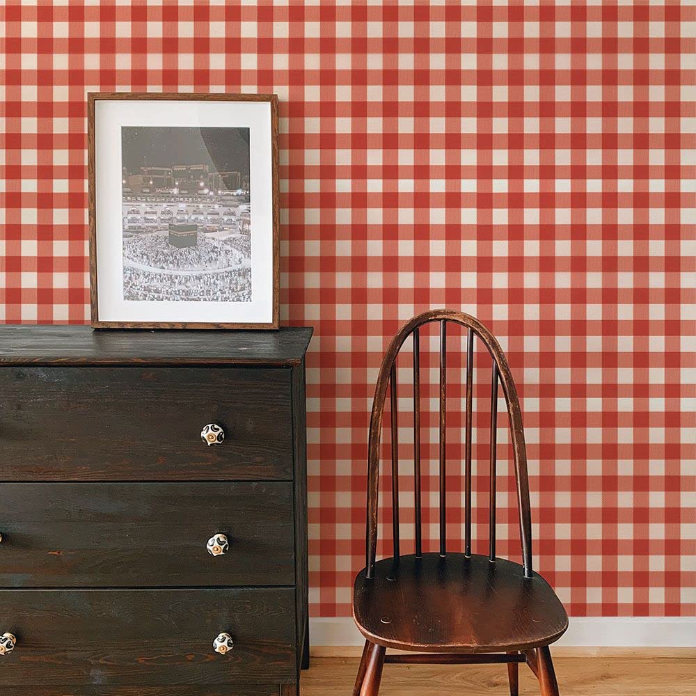 Amazon.co.jp: 壁紙屋本舗 はがせる 壁紙 hattan ハッタン ギンガム