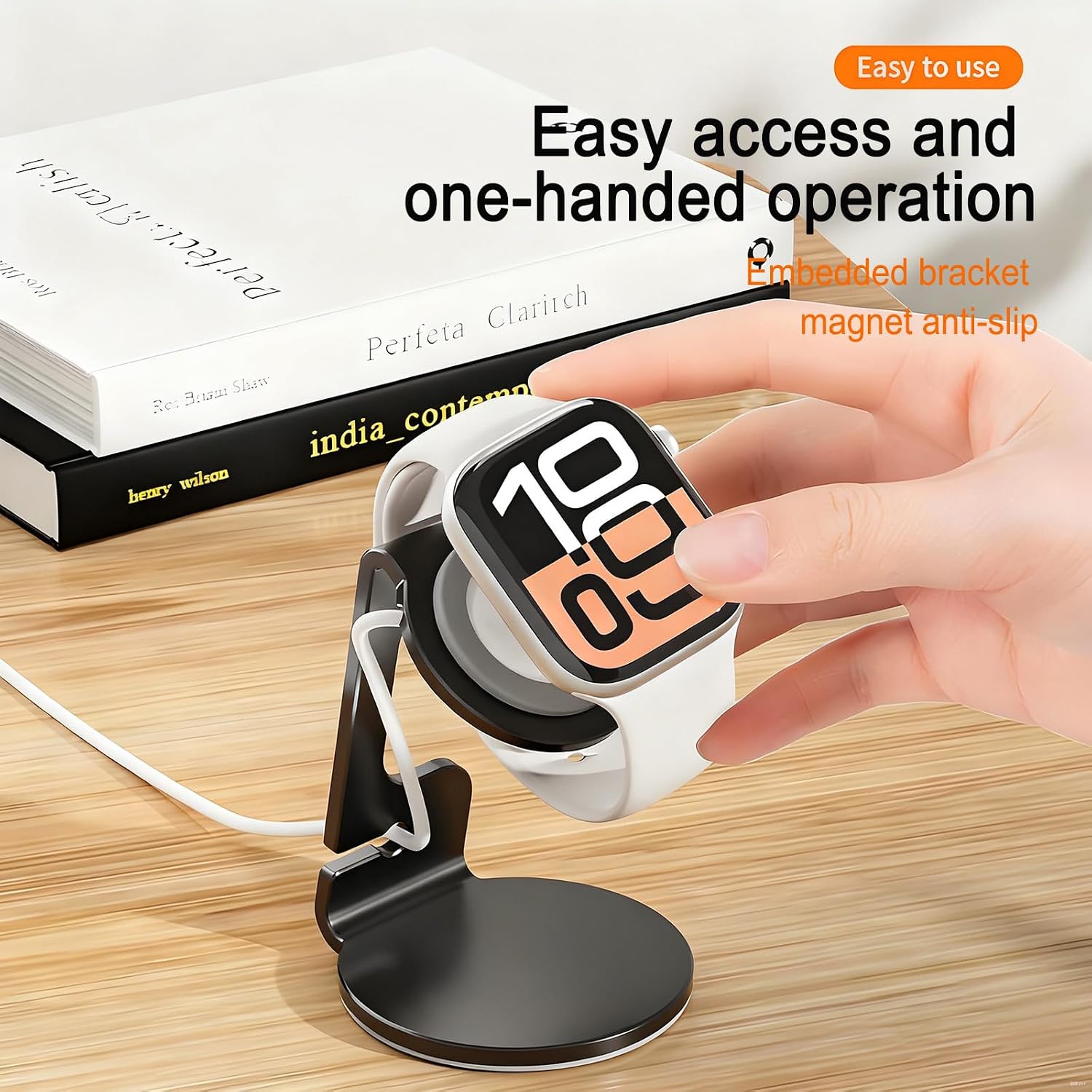 Watch Charger Stand for Apple Watch, Magnet Smartwatch Charger Stand, Black image 2