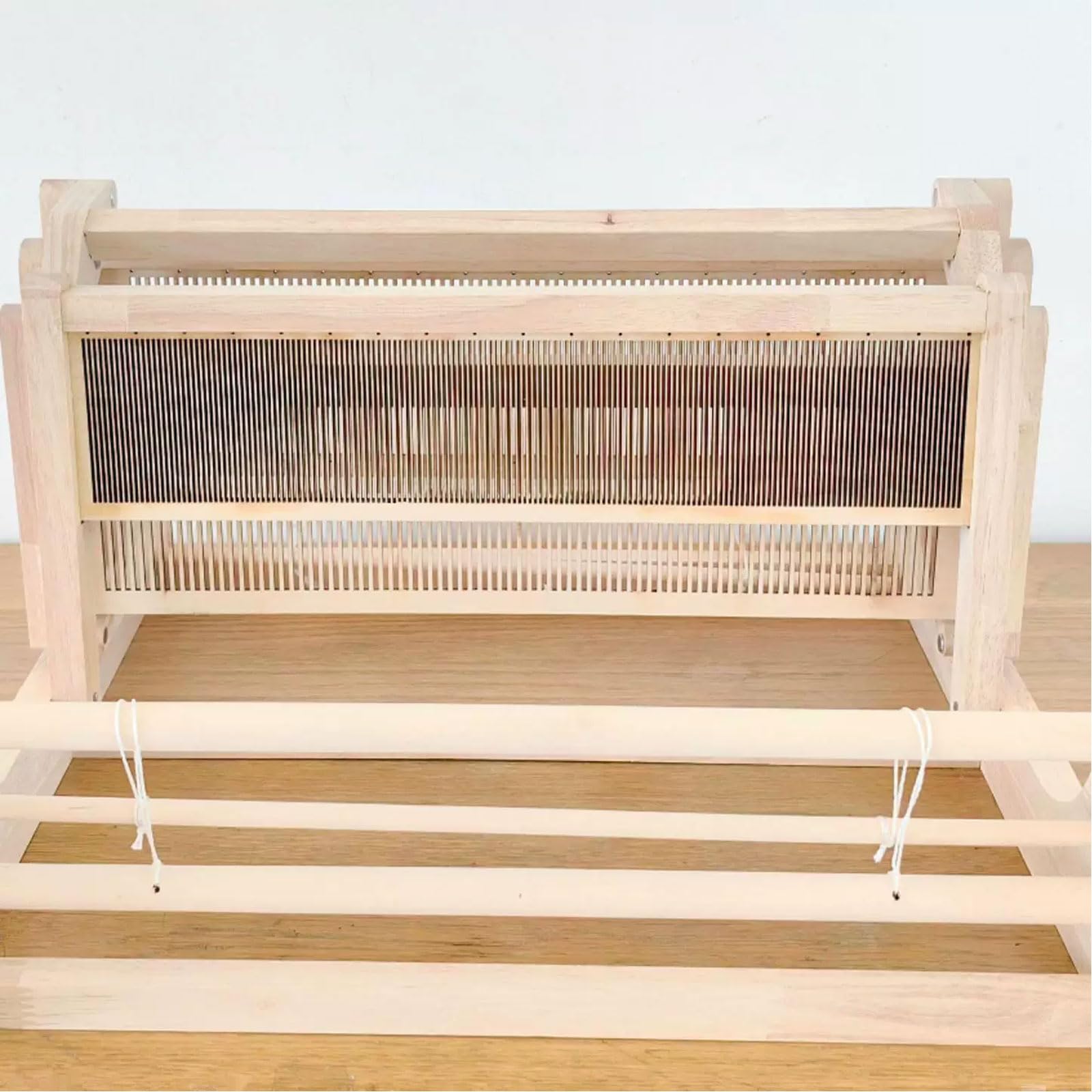 Webstuhl aus Holz mit 39 cm maximaler Breite, Tisch-DIY-Handwebmaschinen-Set für Stofftaschen, Schals und Untersetzer