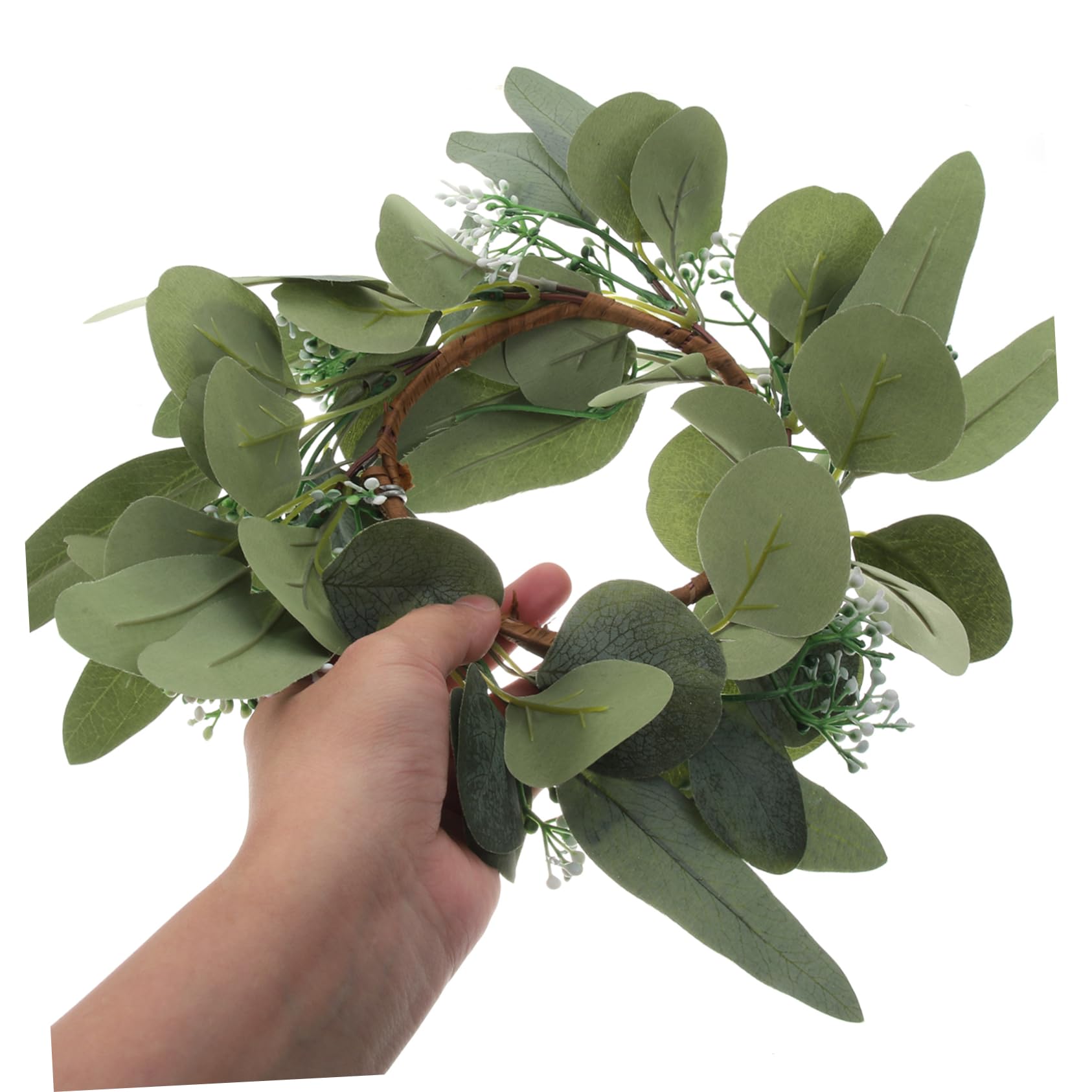 STOBAZA 5stücke Künstlicher Eukalyptus Kerzenkranz Wreath Für Festliche Tischdekoration Für Hochzeiten Weihnachten Besondere Anlässe Mit Lebhaften Farben Und Realistischen Blättern