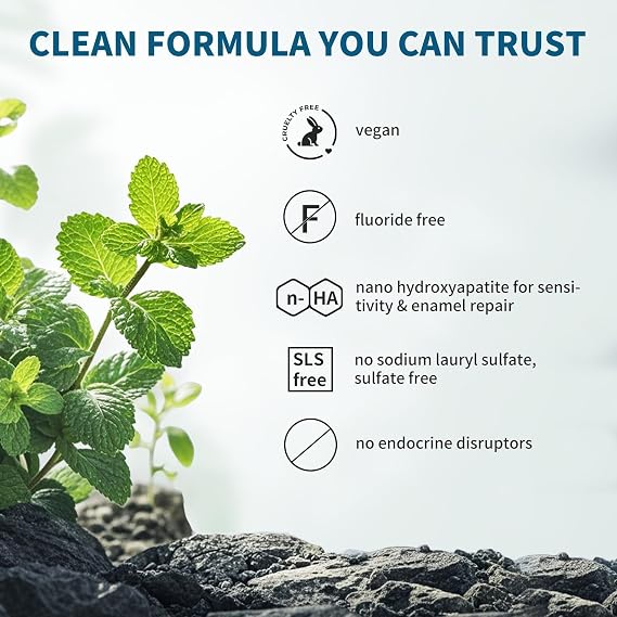 7.5% Nano Hydroxyapatite Toothpaste Helps Remineralize, Protects Enamel, Dentist-Formulated Whitening Toothpaste for Sensitive Teeth, Natural Peppermint, Fluoride-Free (2Pack, Natural Peppermint)