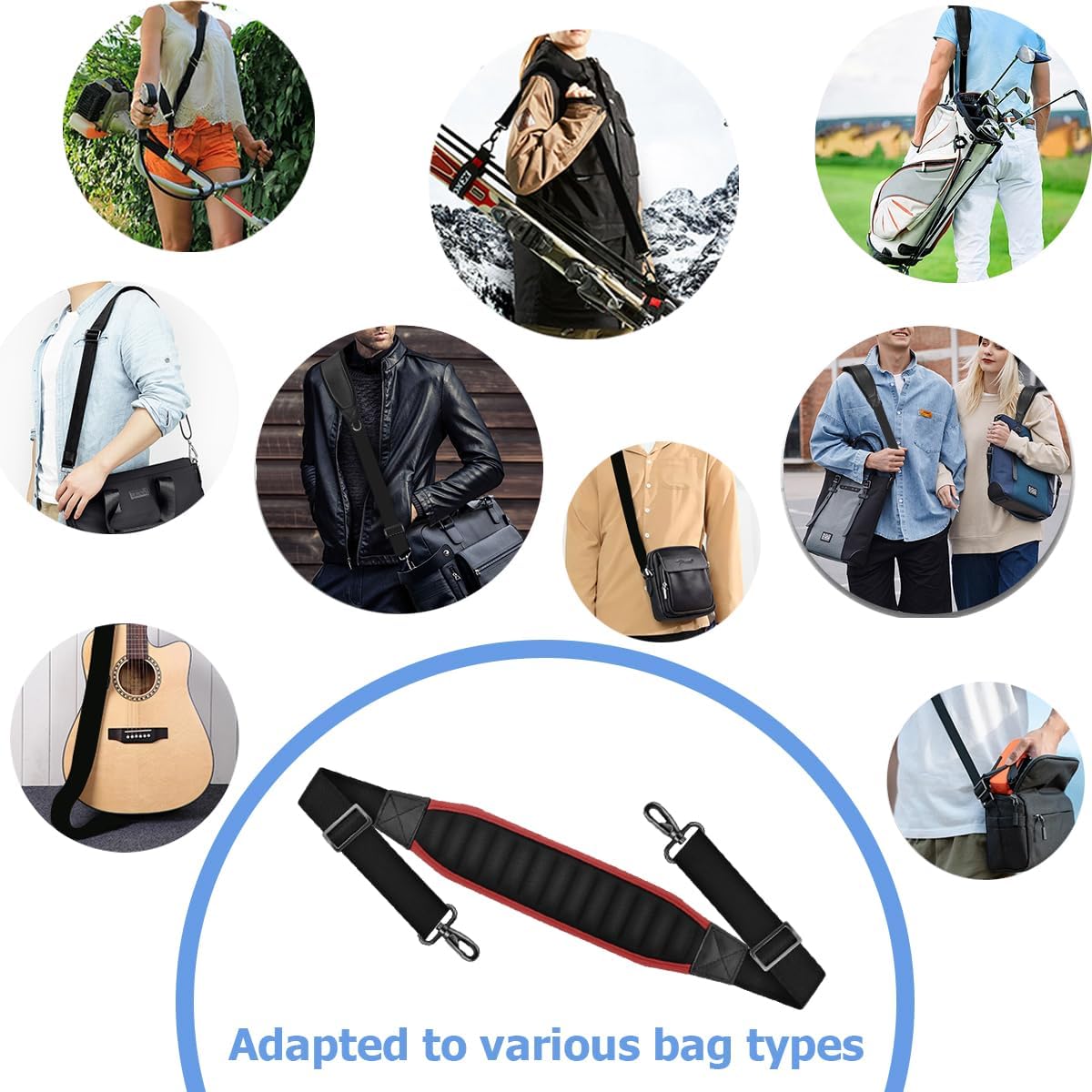 ZINMARK 60 inch Cushion Ultra Comfortable Bag Strap Thicken Shoulder Strap with Double Adjustable Buckles for Crossbody Bag image 5