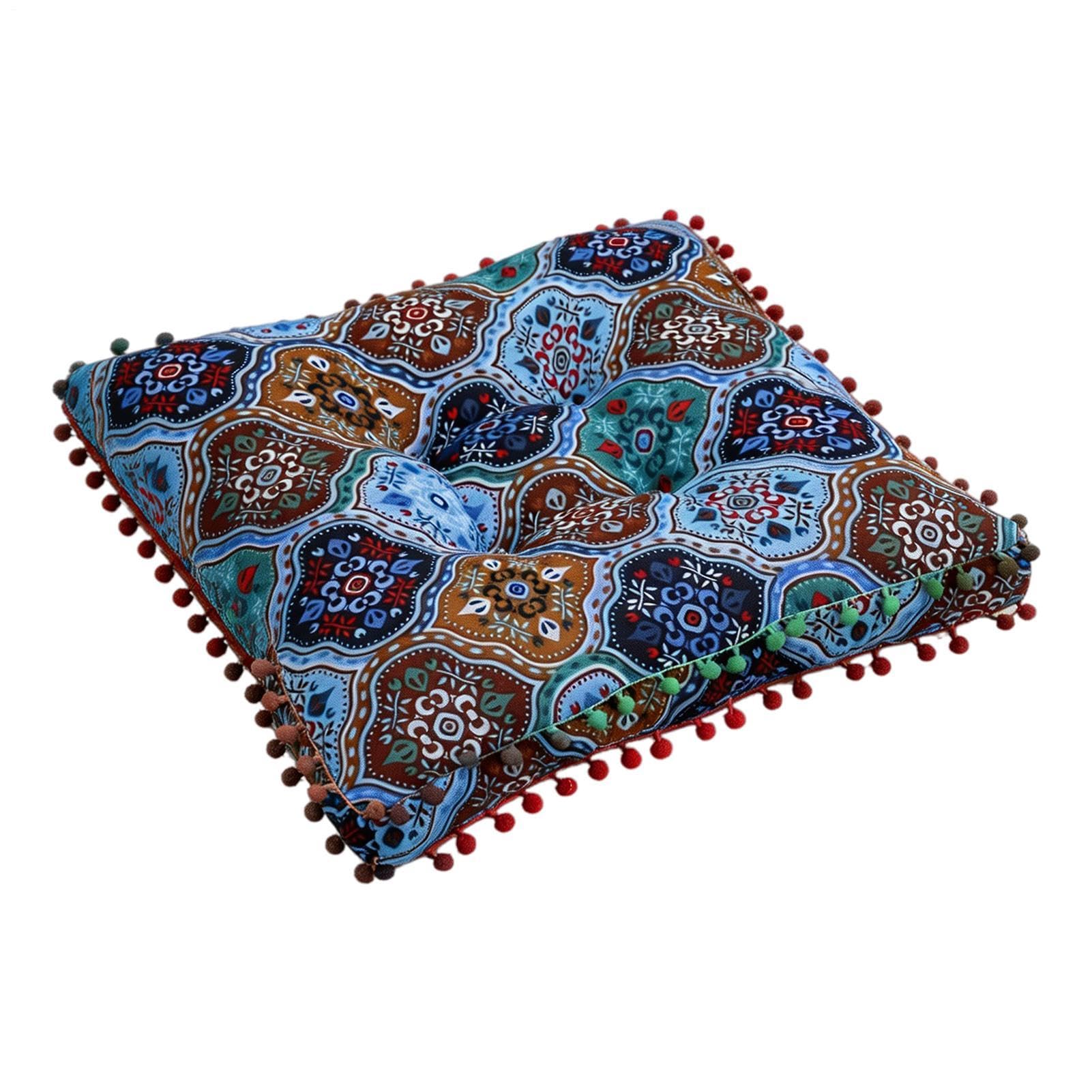 Cojín de asiento 40x40 cm suave estilo boho para silla de comedor y salón