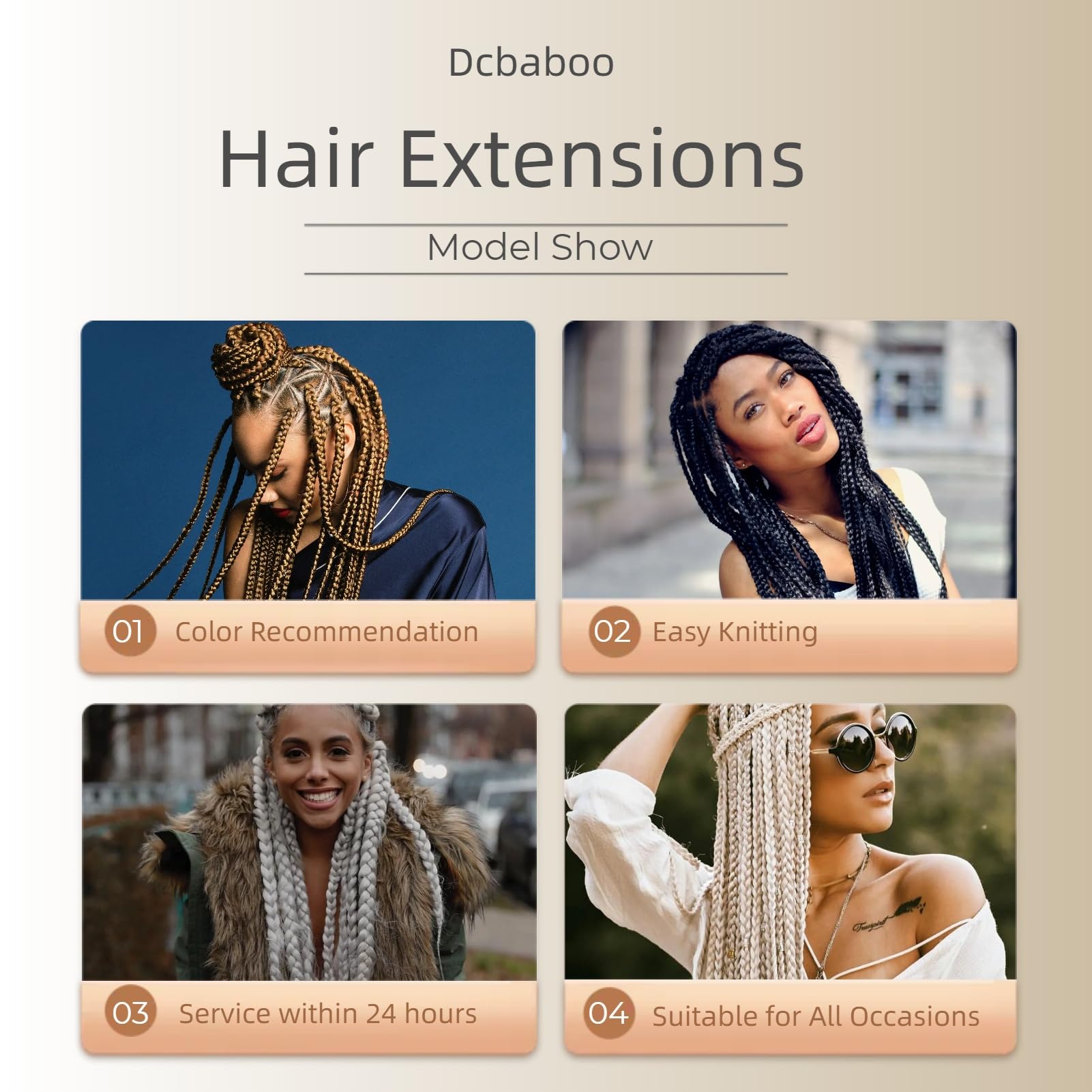 Dcbaboo Black Hair Extensions for Braiding Jumbo Braiding Hair Extension 1pack 24inch Synthetic Hair Kanekalon Ombre Braids Extensions Hair Afro Crochet Twist Box Braids 100g - Image 4