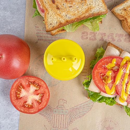 Miniatura 9 de Botellas exprimibles de condimentos de 24 onzas, 6 botellas con triple punta de dispersión  Botellas grandes y flexibles de plástico amarillo