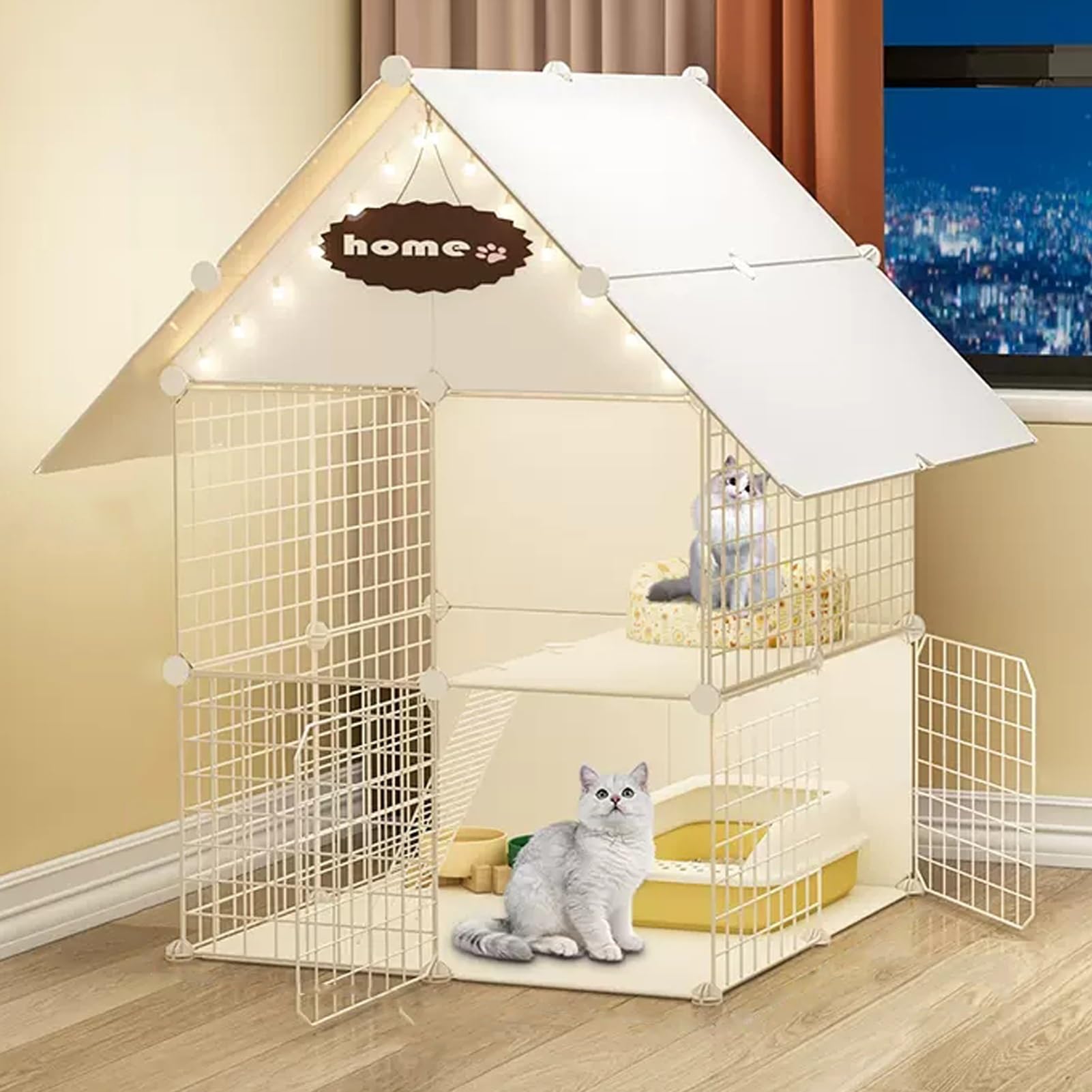 Cage pour chat modulable à monter soi-même avec échelles et plateformes de jeu