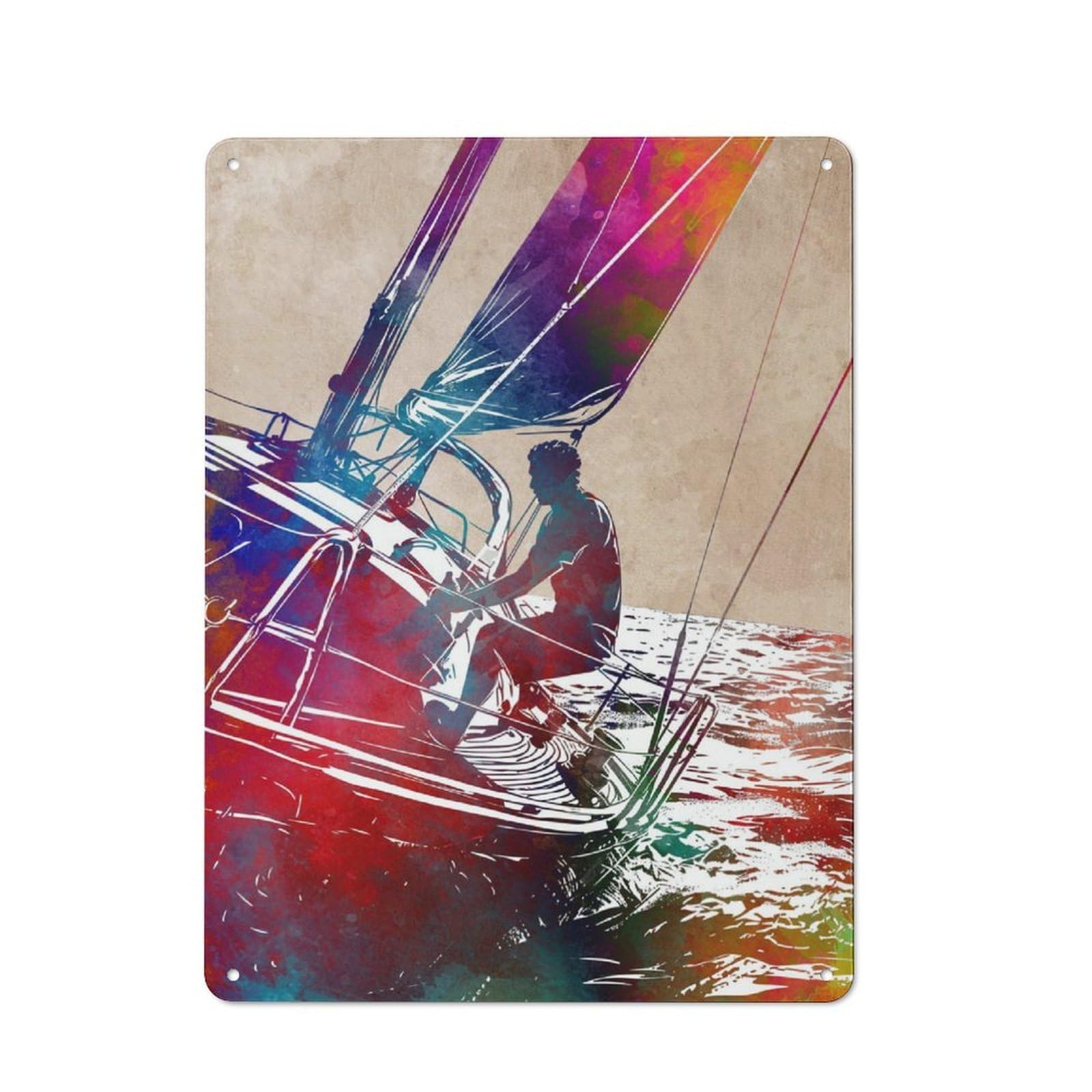 Junmoney Yachting Sport Art Tin Wall Plaque 40X30cm With For Bar Or Restaurant, Suited To Bar Decor Enthusiasts
