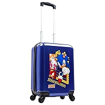 Sonic The Hedgehog Valigia Bambino Knuckles Trolley Viaggio 49x33x22cm 30L 4 Ruote Accessori Viaggio Regalo per Bambini