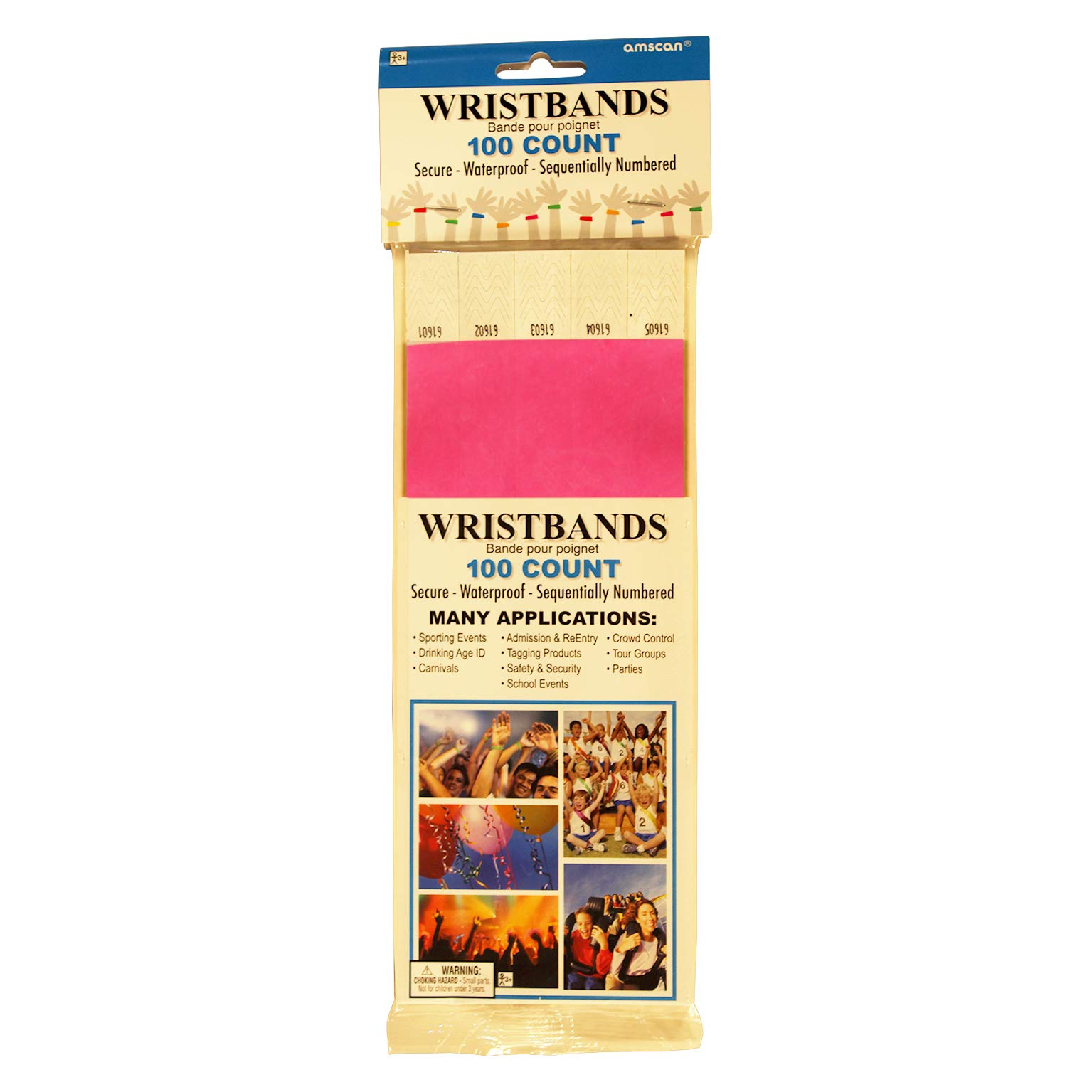 Bracelets en plastique rose résistants et confortables pour soirée