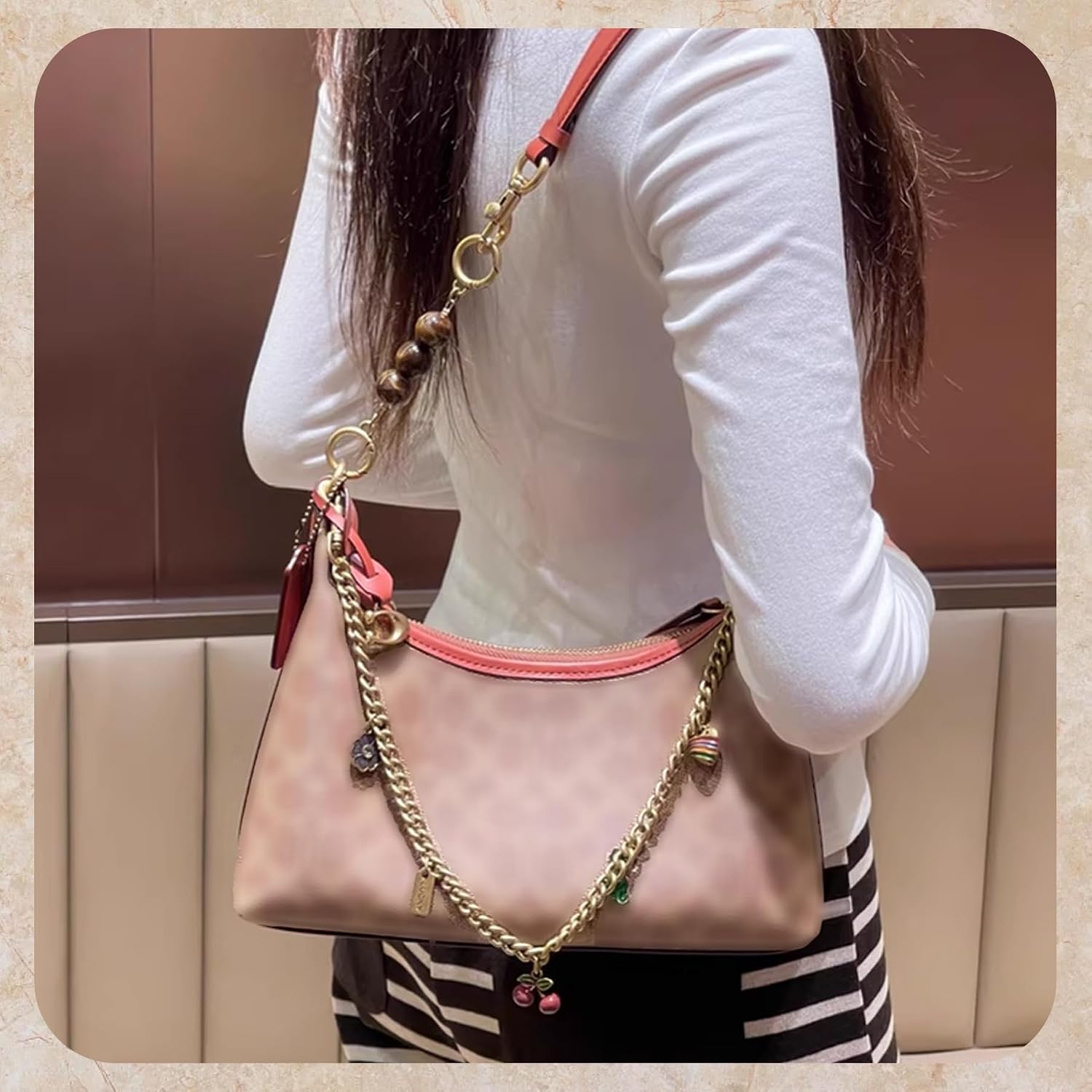 OAikor Bag Chain Charms for Coach Taxi Tabby Handbags, Purse Chain Extender, Vintage Bag Strap, Wallet & Jean Pants Chain, Fashion Bag Accessories for Women, 15.7''/40cm