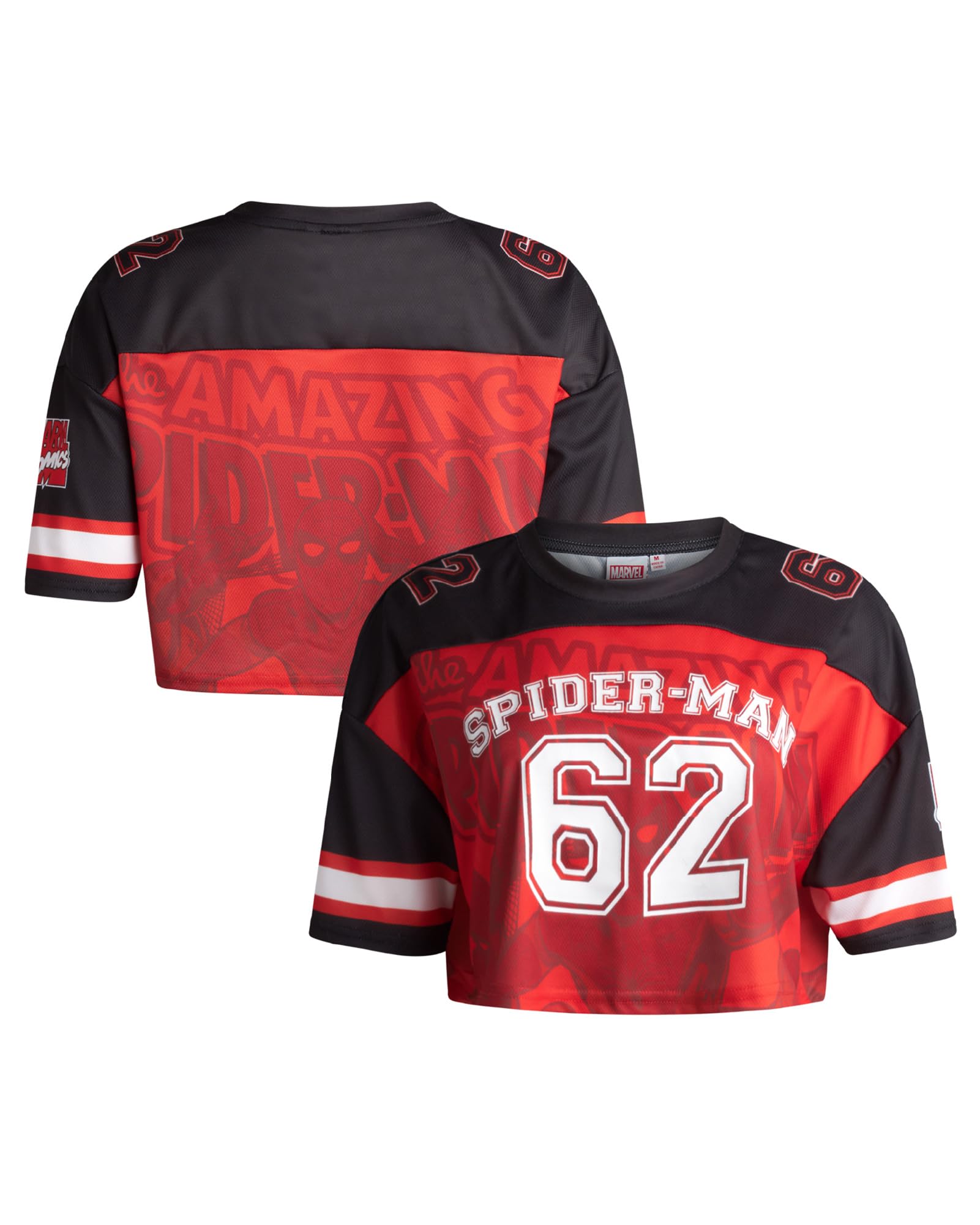 Marvel Maglia da baseball da donna Spider-Man – Novità Moda Spider-Man Uniforme Shirt – Spidey Jersey Top da donna (S-L)