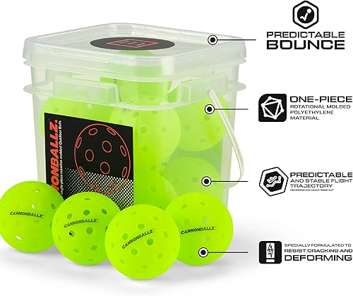 Miniatura 2 de Pelotas de pickleball para exteriores, paquete múltiple, diseño duradero de 40 agujeros sin costuras, pelotas de pickleball profesionales para
