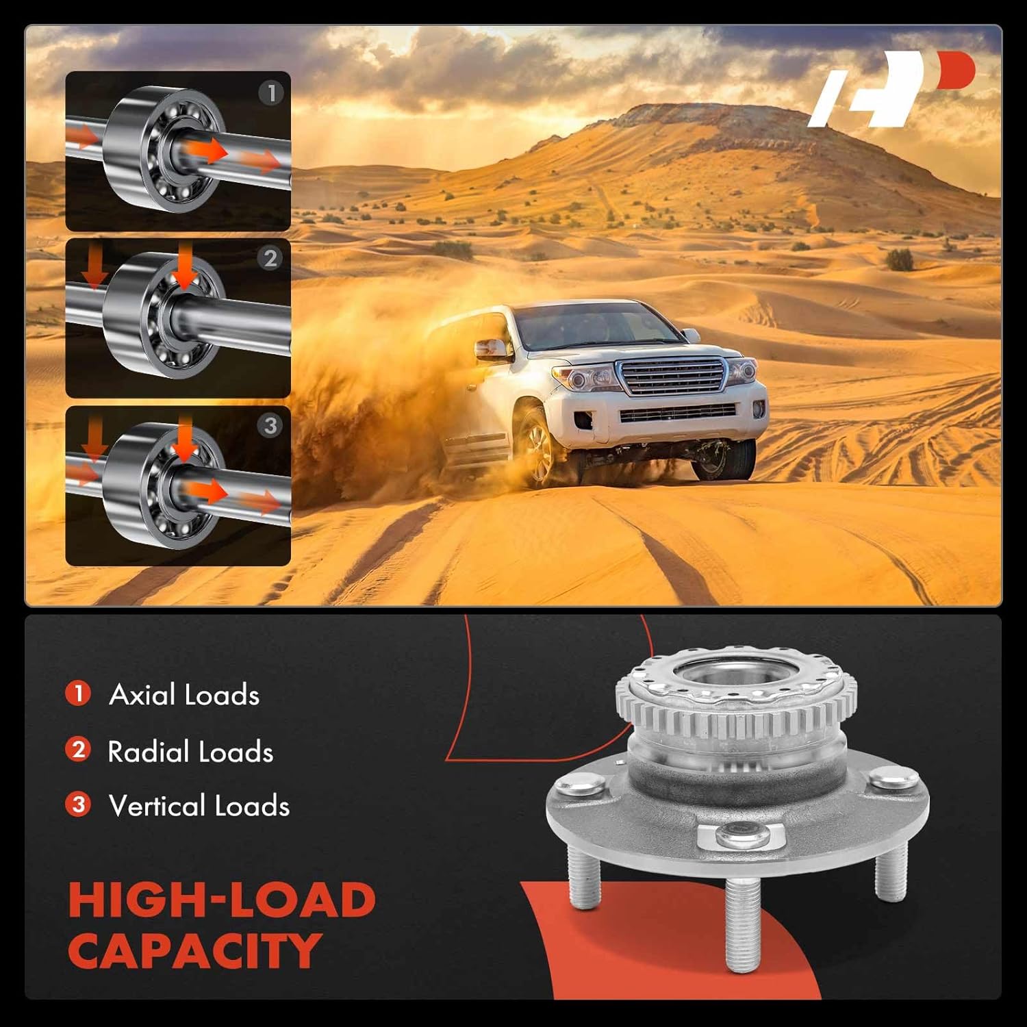 A-Premium 2 x Rear Wheel Bearing and Hub Assembly with ABS Ring & 4-Lug Compatible with Honda Accord 1998-2002, L4 2.3L - Image 5