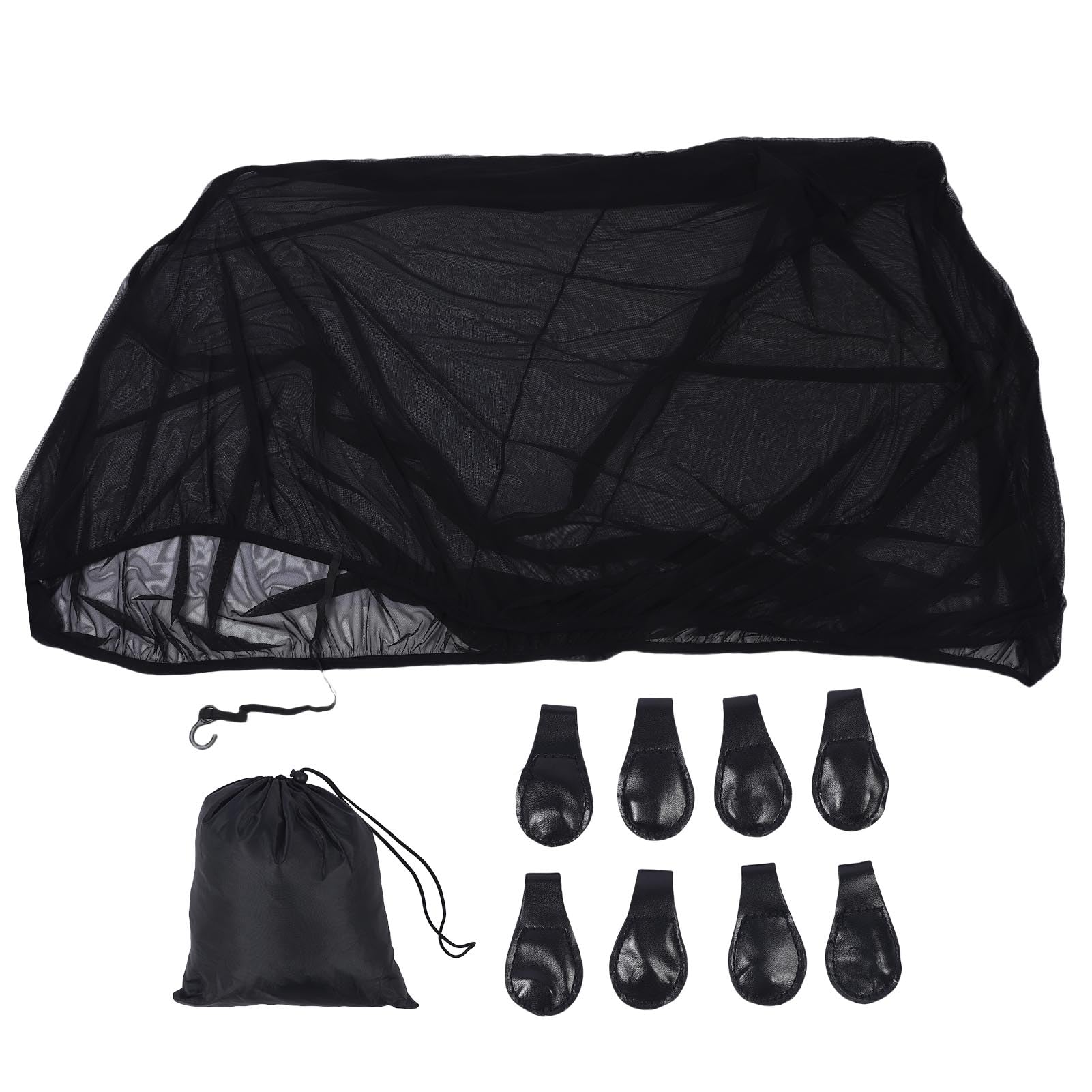 Jeffergarden Filet de de Hayon de Voiture en Fibre de Polyester, écran de de Coffre de Voiture, Installation Facile, Ventilation Indéchirable, Séparateur de Stockage Portable pour SUV Camion Camping