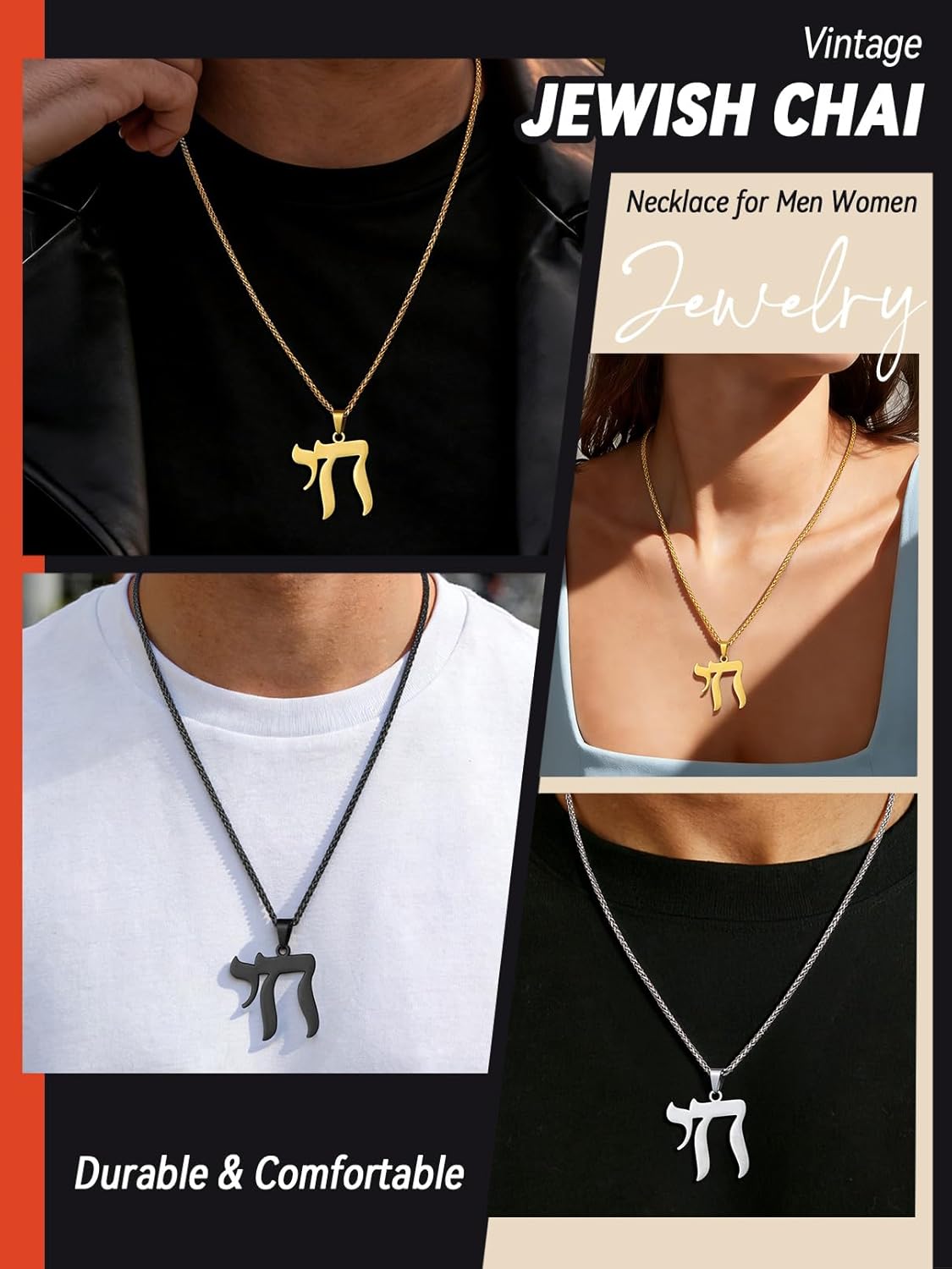 FaithHeart David of Star Necklace for Men Women, Jewish Star Pendant Necklace Stainless Steel Hebrew Amulet Jewelry, Gift Box - Image 8