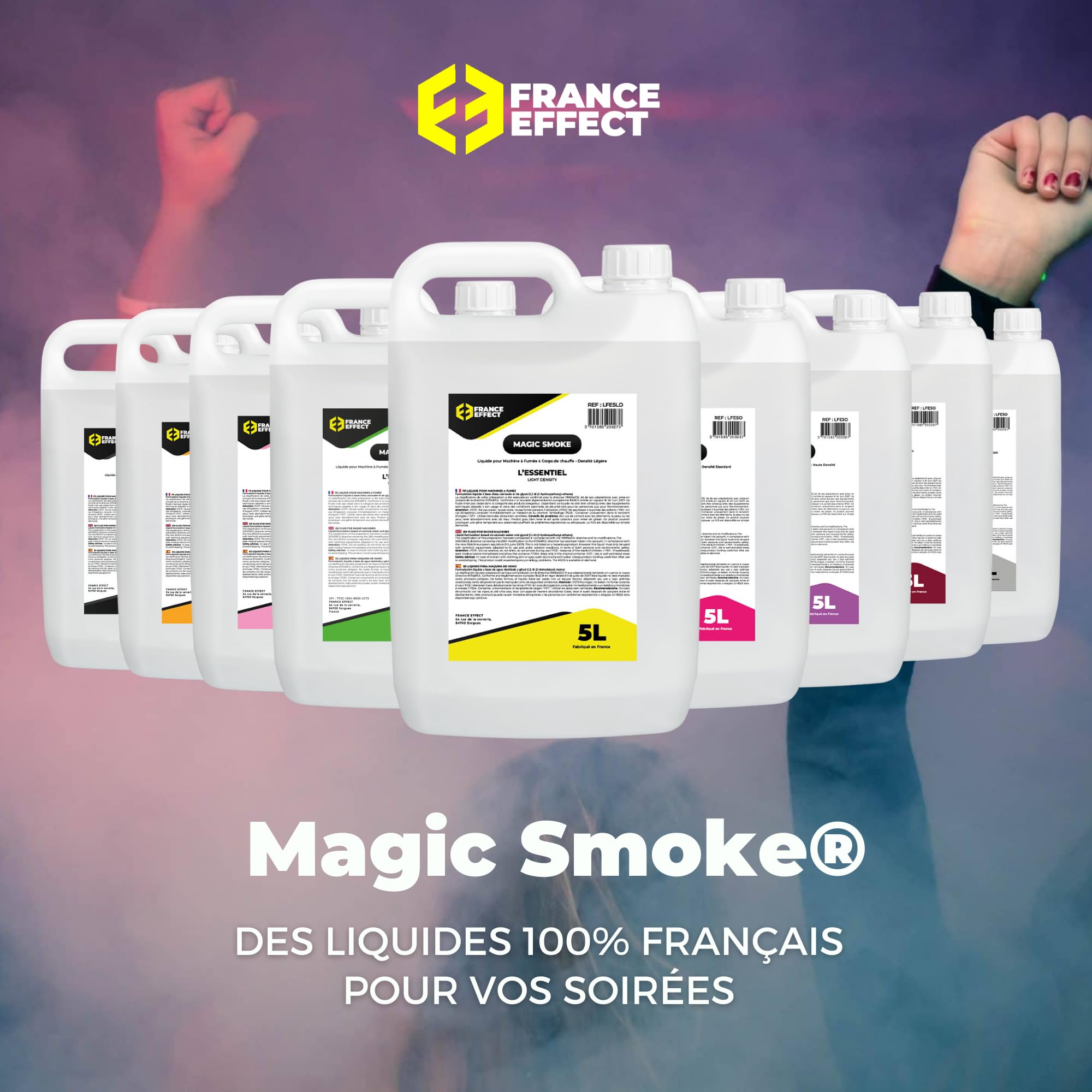 France Effect Liquido per macchina del fumo - L'ESSENZIEL (LIGHT) - Magic Smoke® 5L - Fumo leggero, inodore ed economico. Prodotto in Francia.