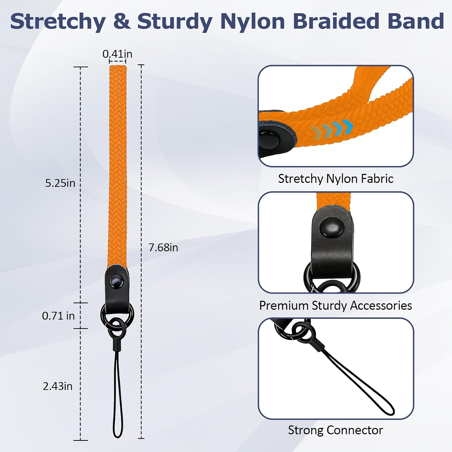 Elastic Nylon Wrist Lanyard for AirPods Case, Anti-Lost Strap for AirPods 1/2/3/Pro/Pro 2 Charging Case, Multi-Functional Wrist Strap for Phones Keys Cameras Small Gadgets, Orange image 4