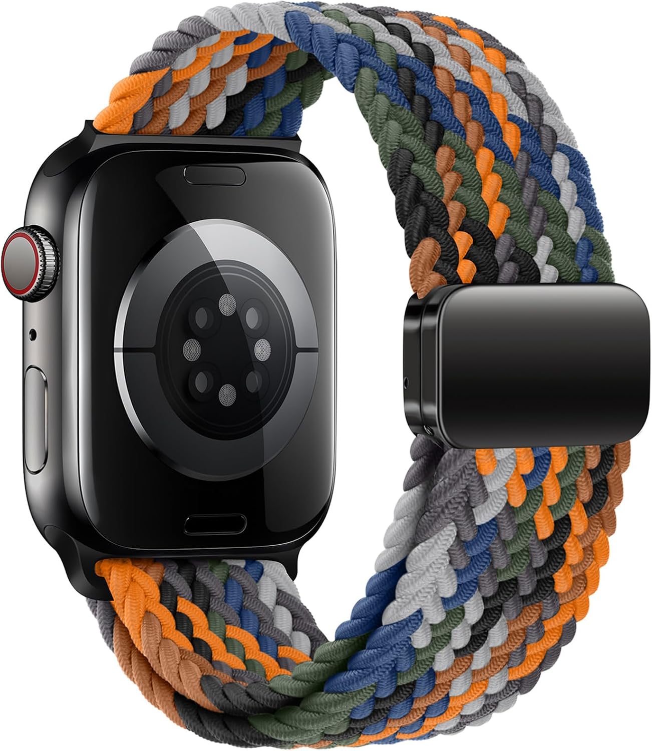 Qimela Sport Loop Compatible with Apple Watch Band 38mm 40mm 41mm 42mm 44mm 45mm 46mm 49mm for Women Men,Magnetic Strap Stretchy Braided Wristband for iWatch Series 11 10 9 8 7 6 5 4 SE Ultra 3 2 1
