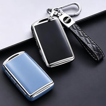 Key Fob Cover for Mazda CX5 with Keychain, Soft TPU Key Case Shell for Mazda 3 6 CX-5 CX-9 CX-30 CX-50 CX-90 MX-5 Miata CX-70 Smart Key Protector (4 Buttons, Blue)