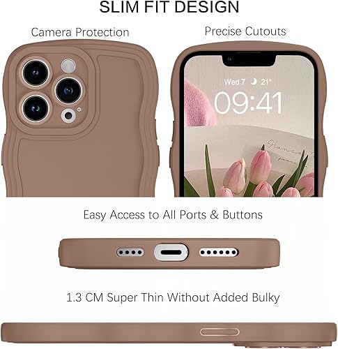 Miniatura 6 de BENTOBEN Funda para iPhone 13 Pro Max, funda ondulada y rizada para iPhone 13 Pro Max, bonita funda delgada y suave de TPU con ranuras protectoras
