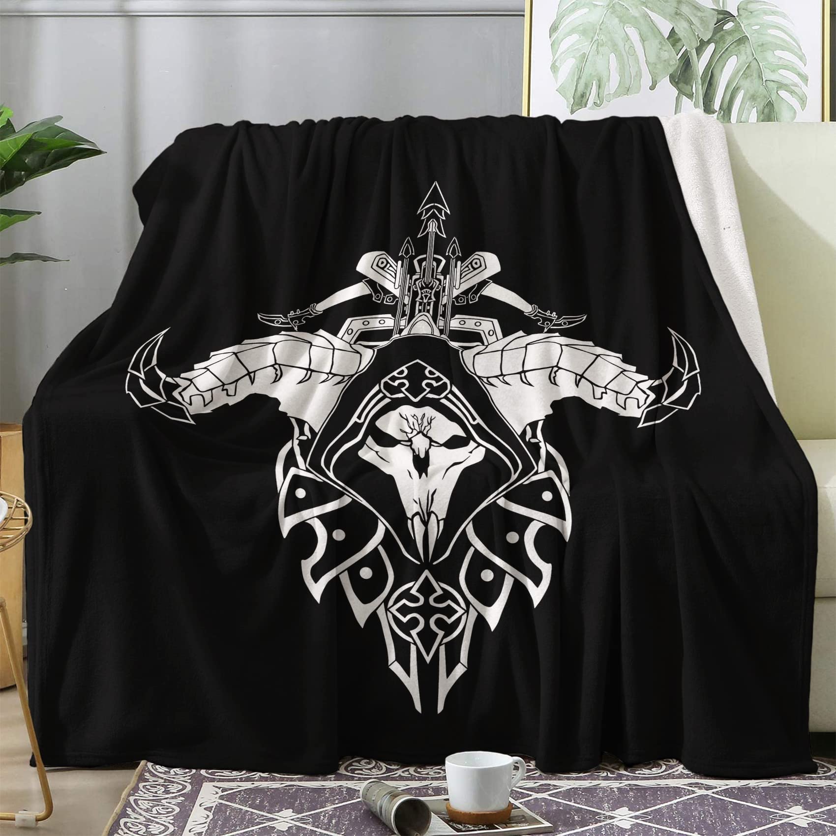 Couverture polaire 200x200 gothique jeté de canapé pour l'hiver