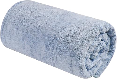 Miniatura 5 de Wokaku Toalla de forro polar coral de secado rápido, toalla de baño grande, toalla de baño, toalla grande suave para hotel, piscina, playa, baño,