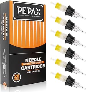 Tattoo Cartridge Needles - 20Pcs Disposable Tattoo Needles Cartridge Finger Ledge Integration Tattoo Cartridge Needles Standard 7RS Round Shader Needles for Cartridge Tattoo Pen Machine Permanent Tattoo Supplies(1207RS)