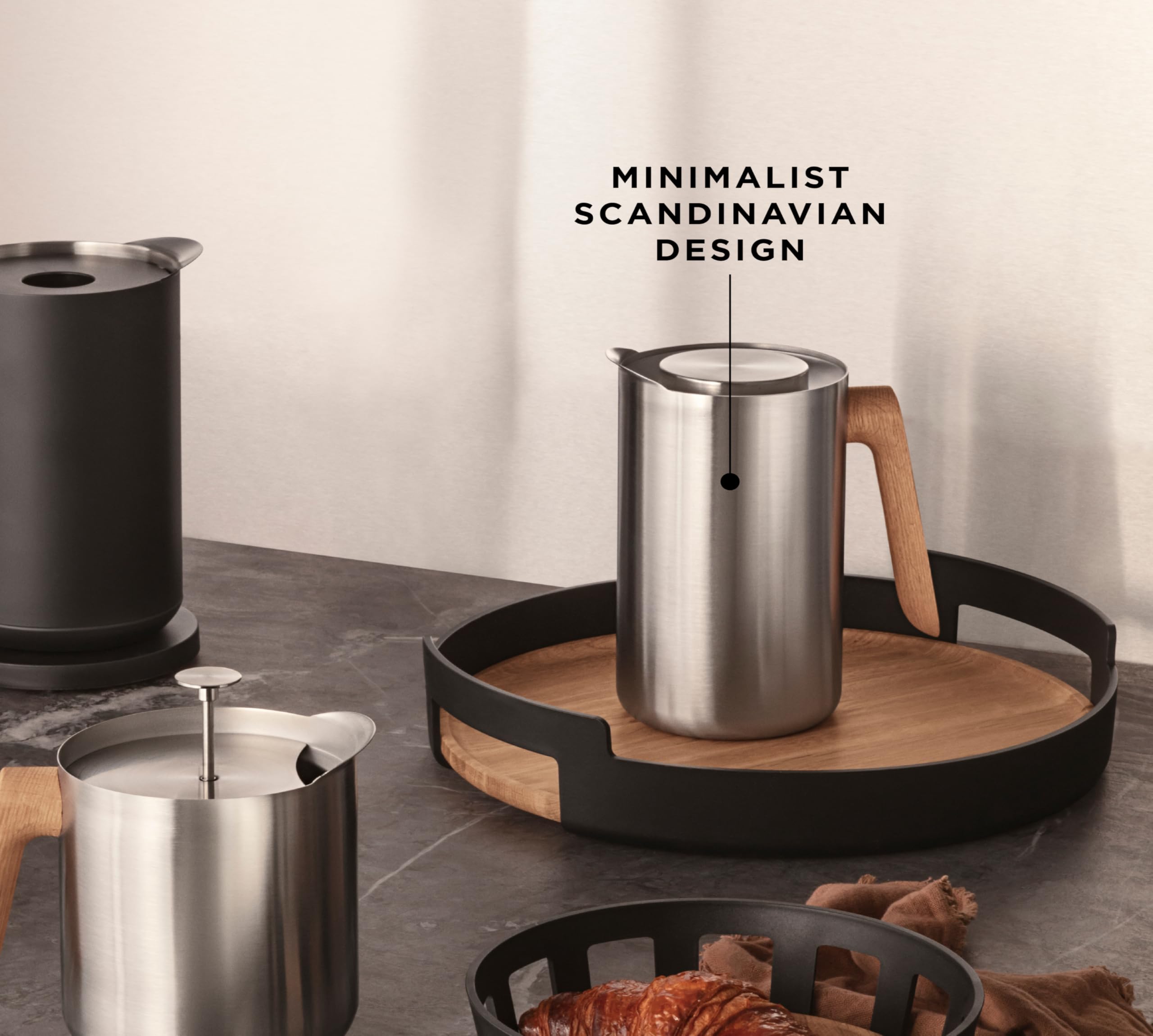 EVA SOLO | Isolierkanne 1,0l Nordic Kitchen Edelstahl | Der Vakuumstahleinsatz hält den Kaffee sehr Lange heiß | Nordic Isolierkannen und kaffeezubehör