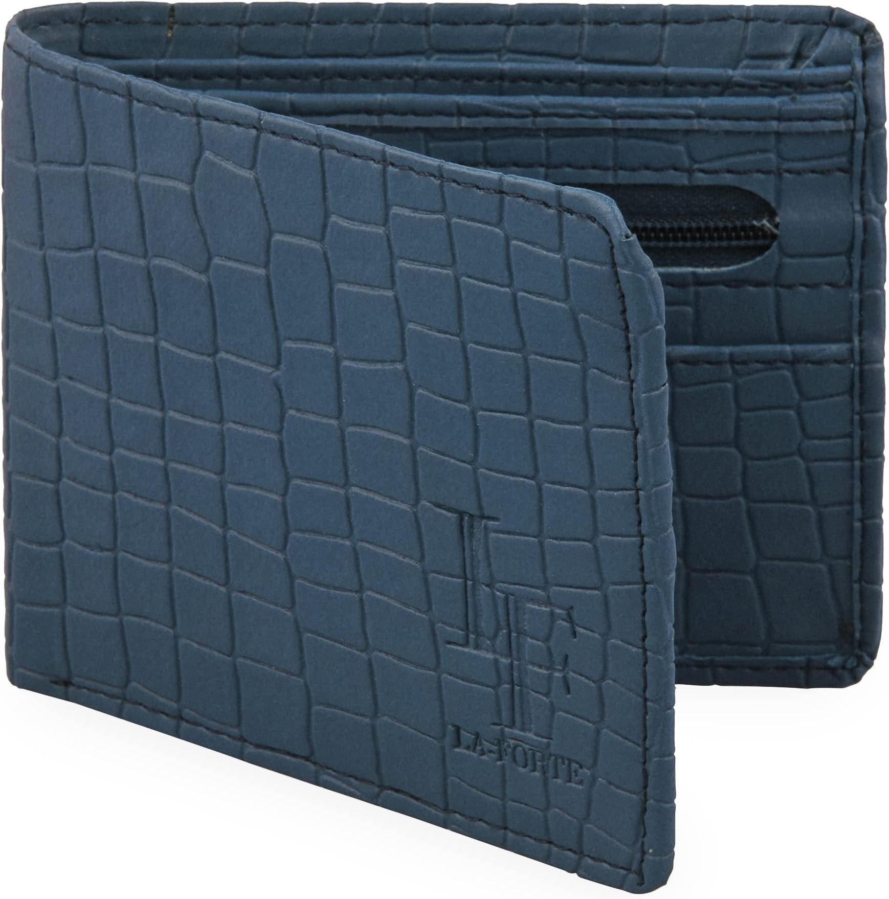 LA-FORTELeather Men’s Wallet| Leather Wallet for Men’s| Genuine Vegan Leather Men’s Wallet| Stylish Handcrafted Leather Wallet for Men (Blue)