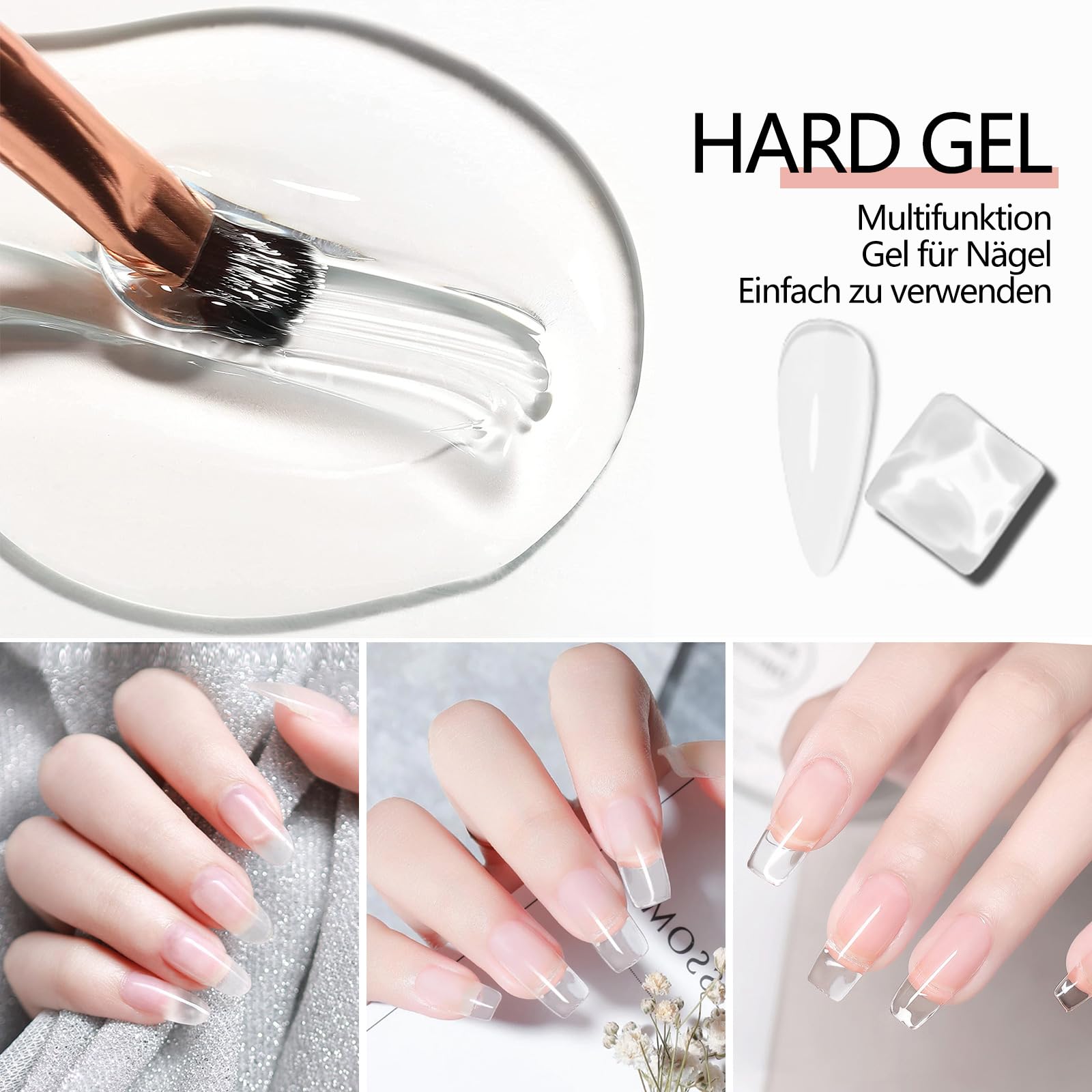 ETYJO 56g Clear Builder Gel for Nails Large Capacity Nails Strengthen Gel Extension Nail Kit -Nail Forms for Gel Builder Nail Art Professional Nail Salon Home DIY - Image 4