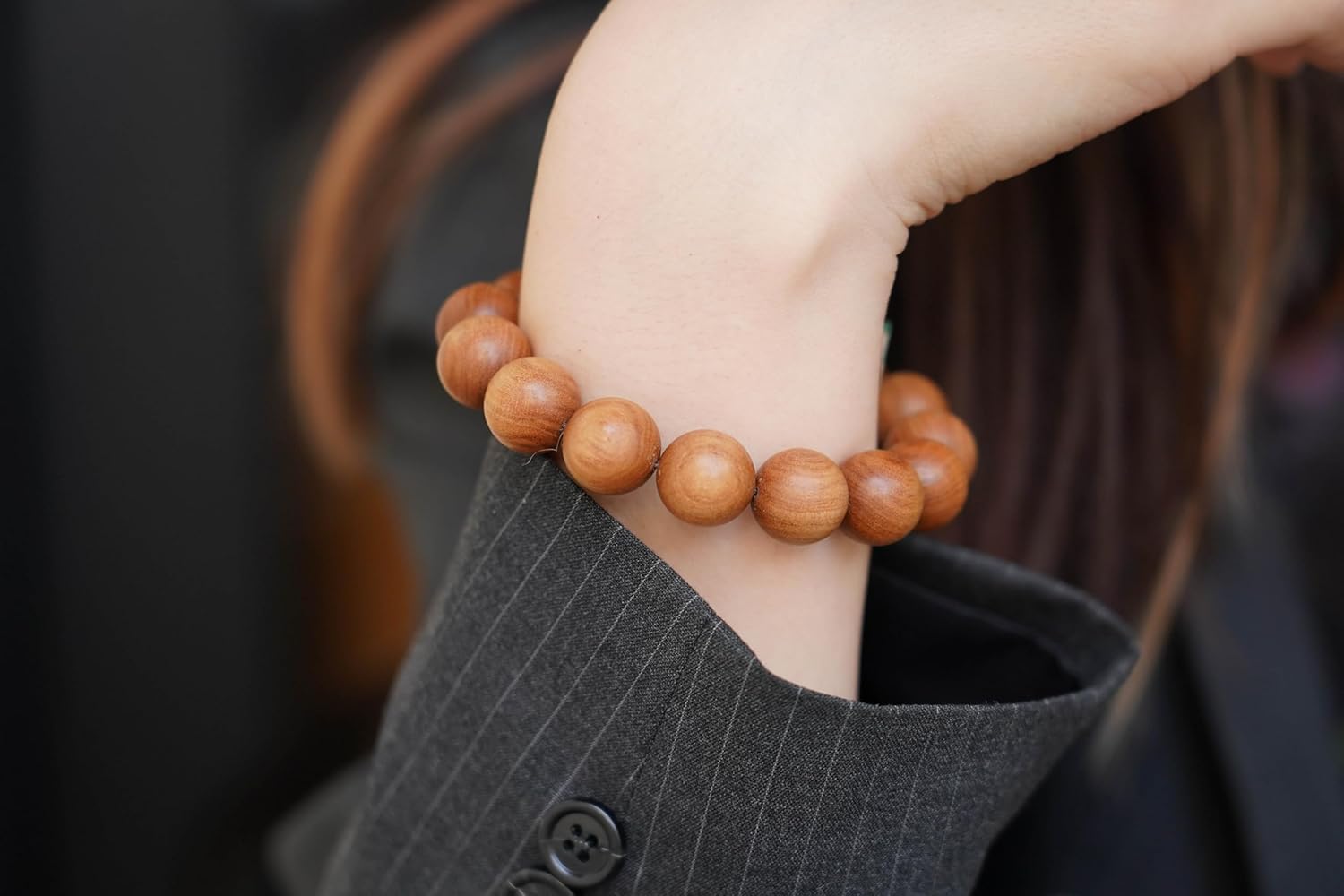 White Sandalwood Bracelet - Authentic India Mysore Sandalwood Beads Handcrafted, Soothing Aromatic Wood Bracelet for Buddhist, Meditation, Prayer, and Daily Wear, Gift for Men and Women - Image 9