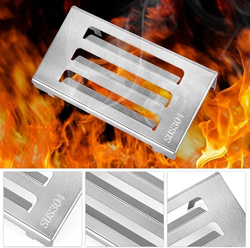 Miniatura 47 de QuliMetal 65505 Deflectores de calor para parrillas Weber Genesis serie 300 (control de montaje frontal), Genesis E/S-310, E/S-330 (2011-2016)