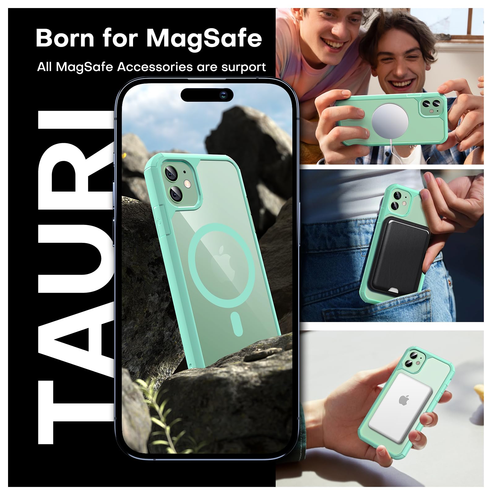 Tauri 3in1 Magnetic IPhone 11 Case W/ 2 HD Screen Protectors Light - View #10