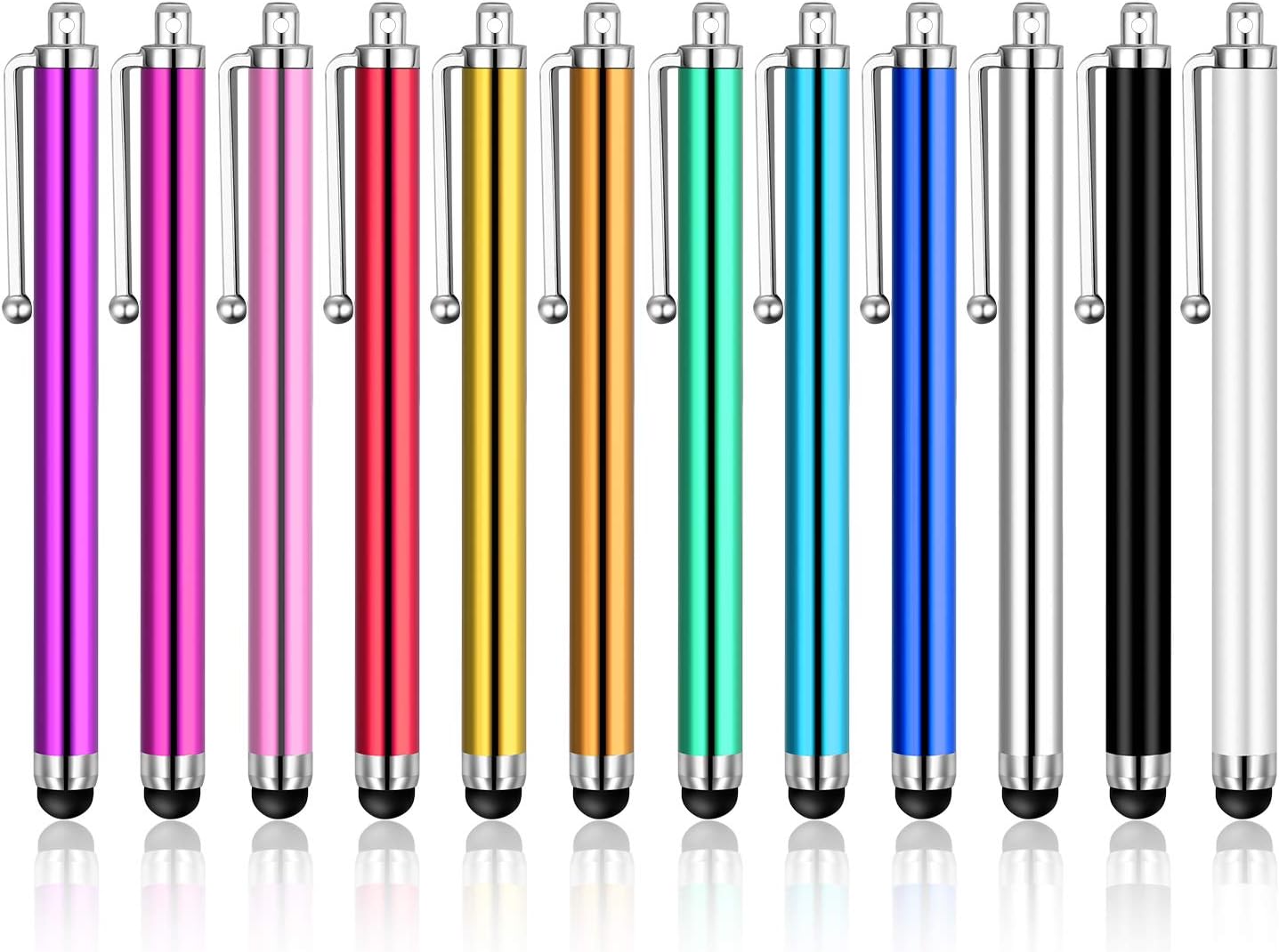 SuiYou Stylus Pen, 12 Pack Universal Capacitive Touch Screen Pens Compatible with Apple iPhone iPad Tablet Kindle Samsung Galaxy Note and All Capacitive Screens Devices - 12 Colors