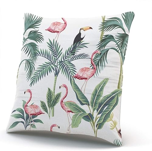 Miniatura 2 de Fundas de almohada para el hogar, diseño de flamenco tropical, 20 x 20 pulgadas