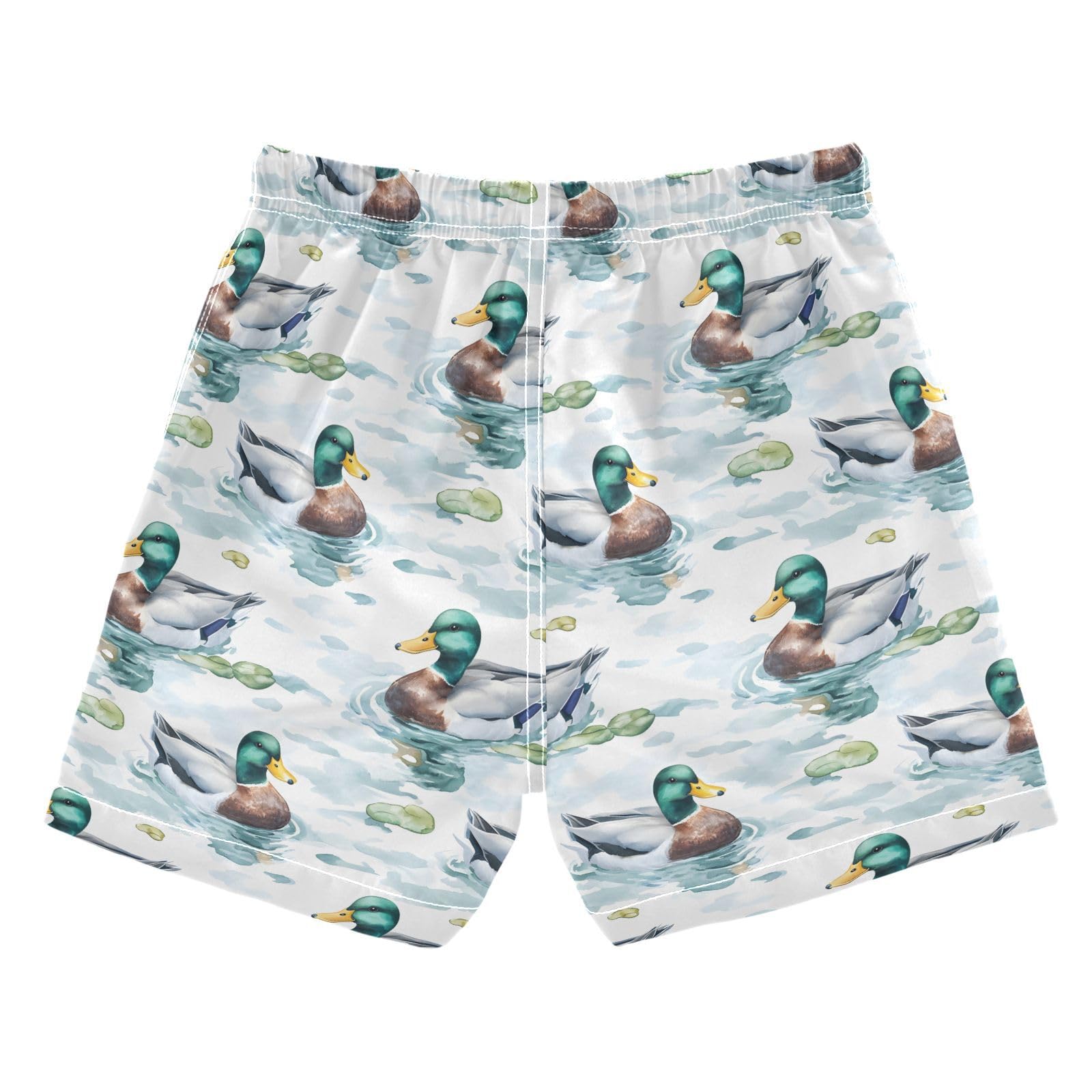 Mallard Ducks Boys Swim Trunks Quick Dry Toddler Boys Swim Board Shorts Swimwear S