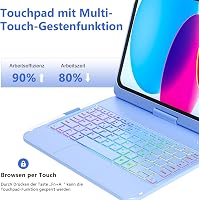 TQQ iPad 11 10.9 Billentyűzet Tok Trackpad 7 Szín Háttérvilágítás 360° 8