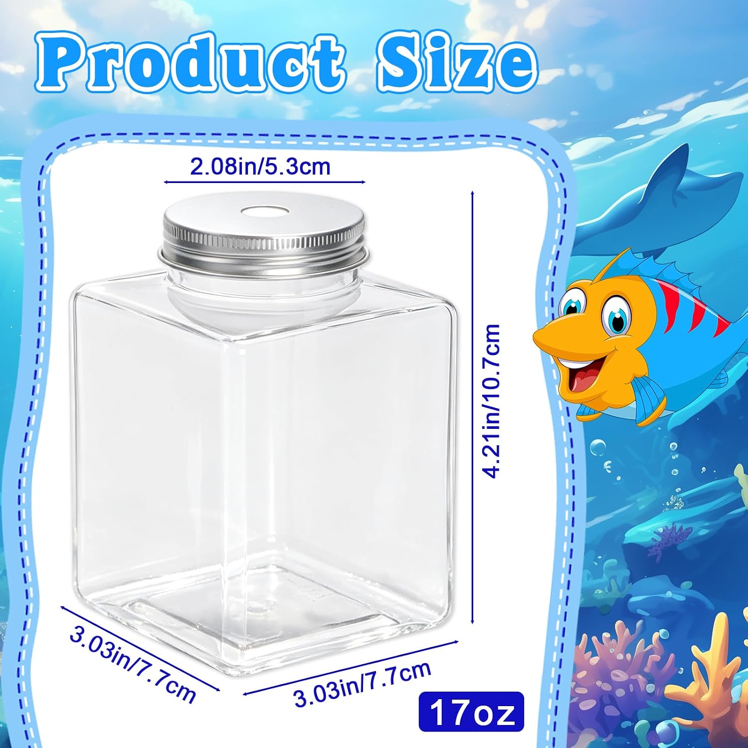 20 Pack Plastic Fish Bowl with Lids, 17oz Small Terrariums Carrier Cage image 2