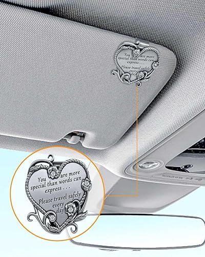 Miniatura 4 de Clip de visera en forma de corazón con incrustaciones de piedras preciosas, clip de visera de ángel de la guarda, un talismán elegante para la