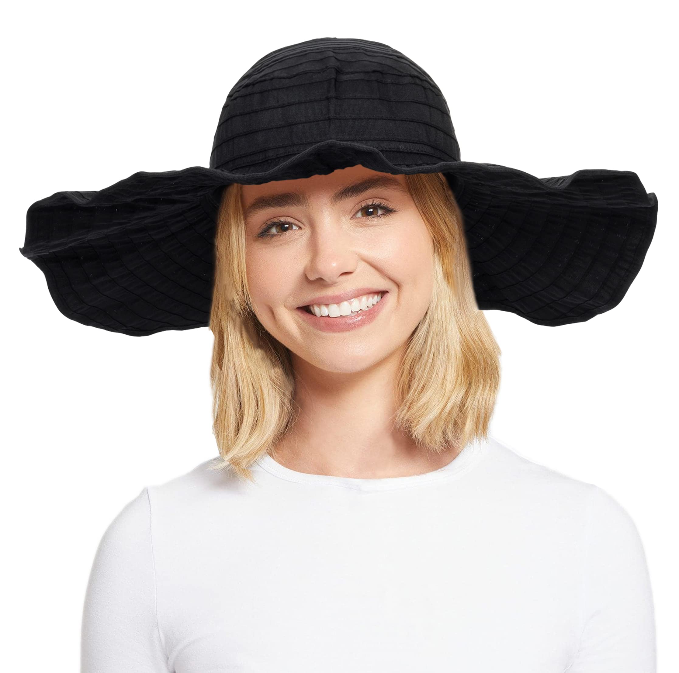 HilyBony Sombrero de sol para mujer, ala ancha, playa, verano, vacía, plegable, protección UV, sombreros de sol