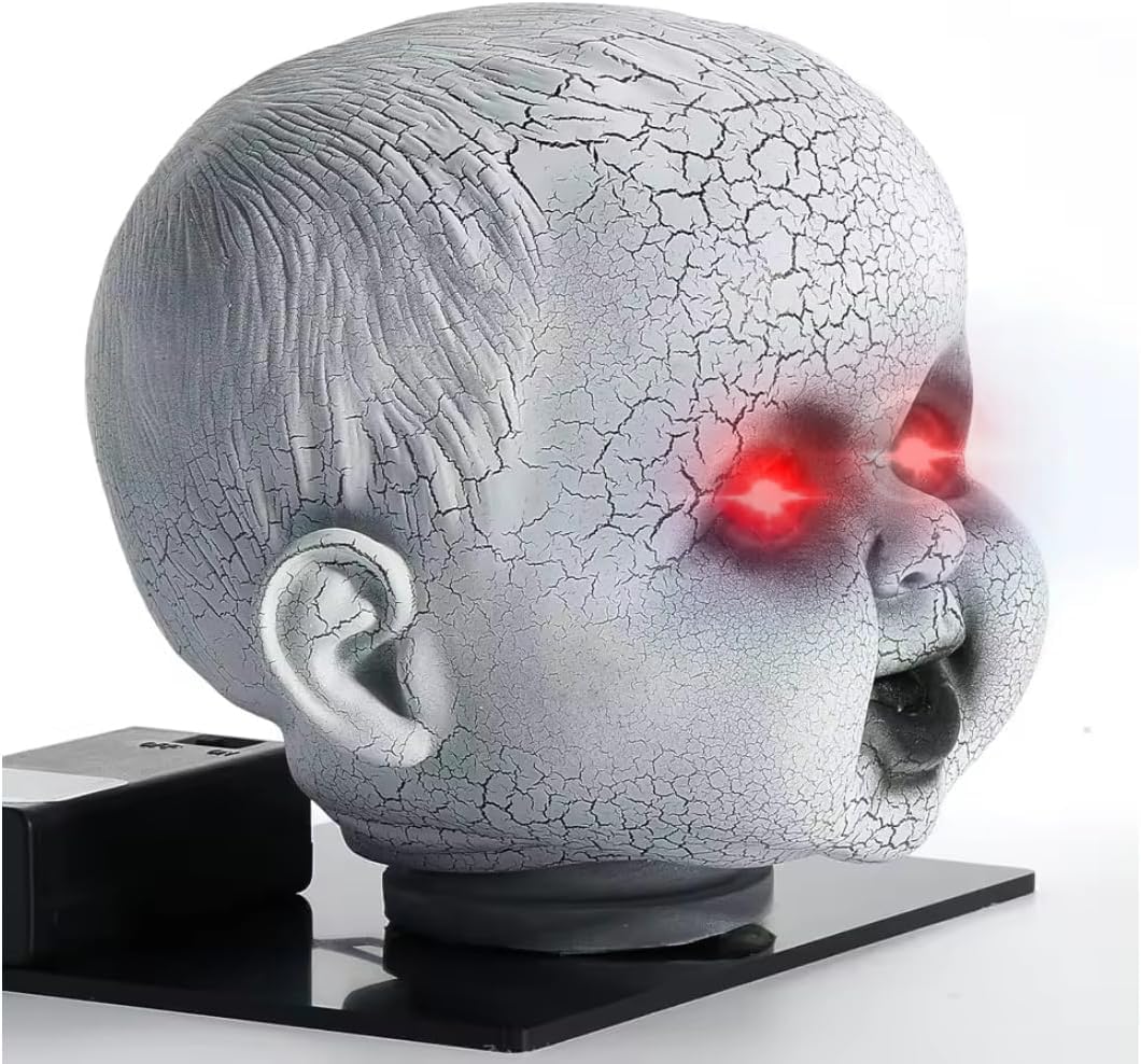 Creepy Doll Head Paranormal Ghost Spirit Communication Tool Equipment EMF Device Ghost Hunting Detection Equipment (red)